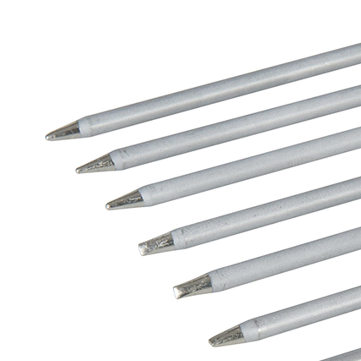 10Pc Soldering Iron Tip Set 3.8mm Diameter Point Chisel Replacement 40W Tip Set