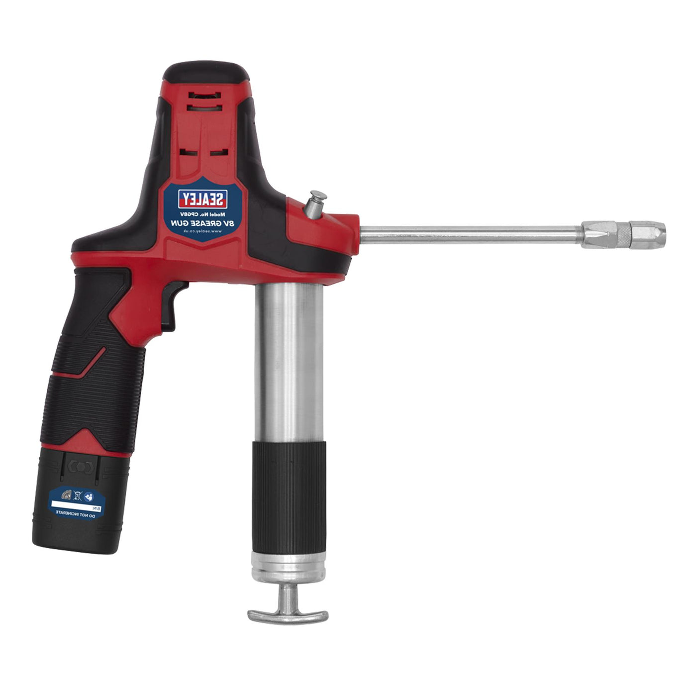 Professional Cordless Grease Gun 8V Sealey Lightweight