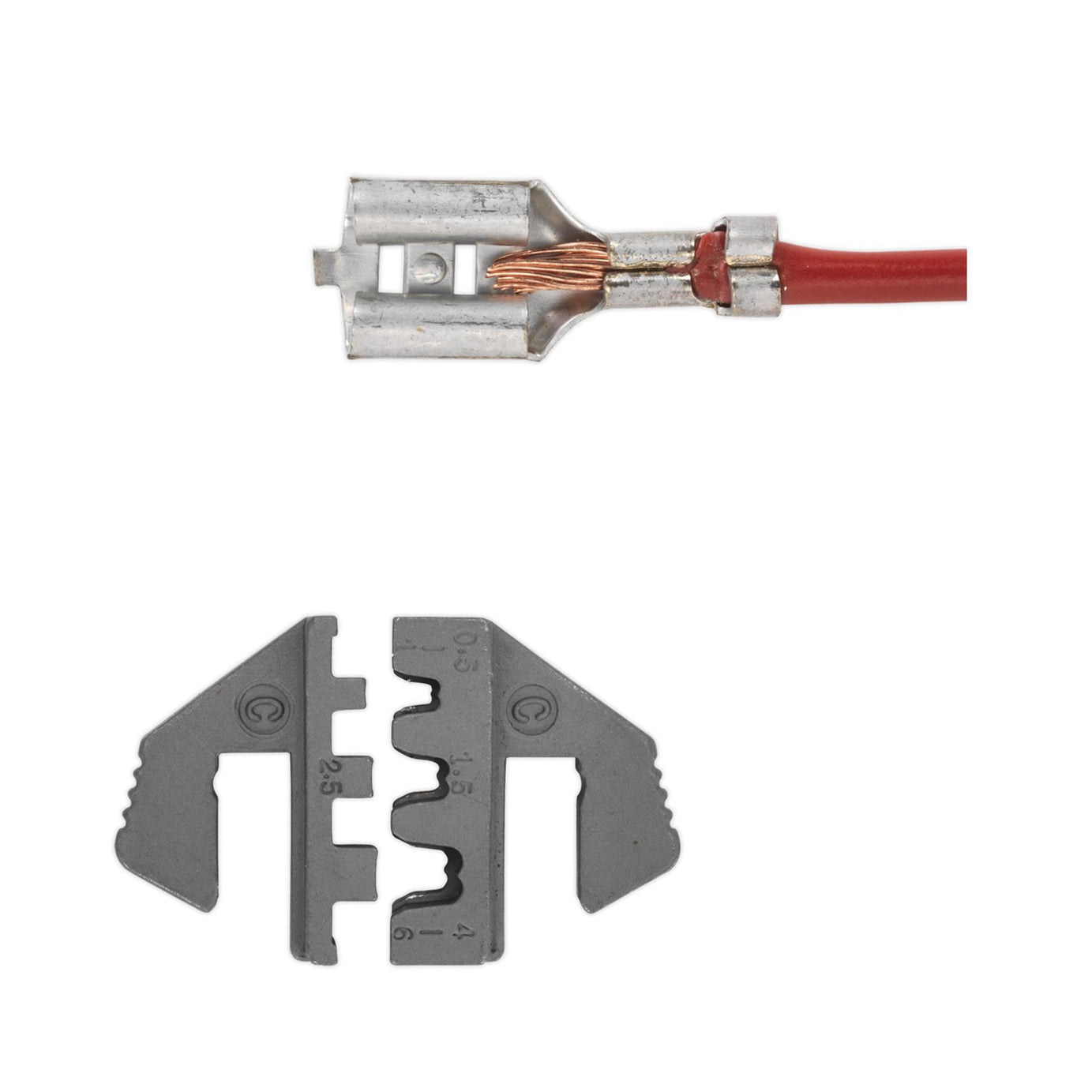 Sealey Open Barrel Crimping Jaws  Hardened And Tempered