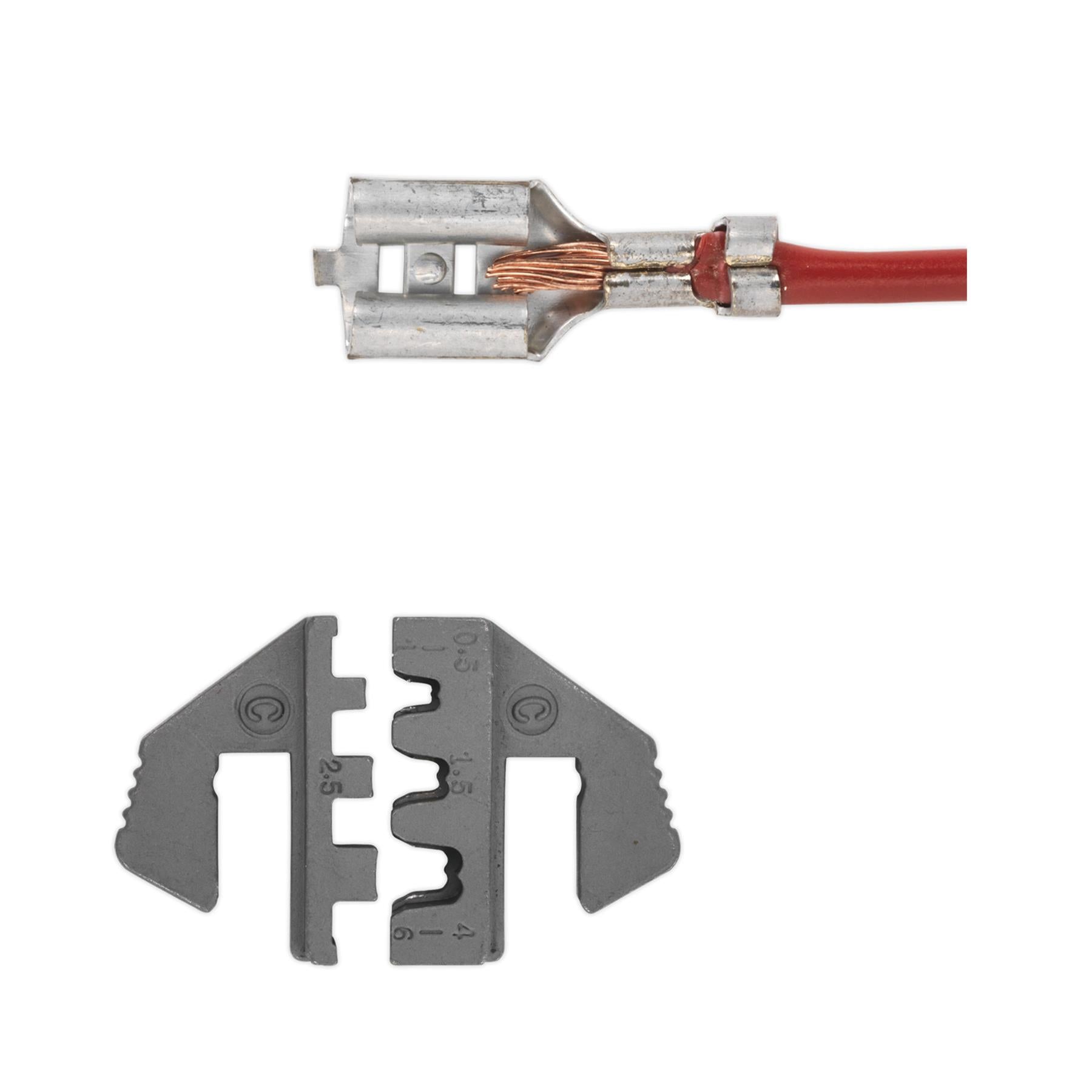 Sealey Open Barrel Crimping Jaws  Hardened And Tempered