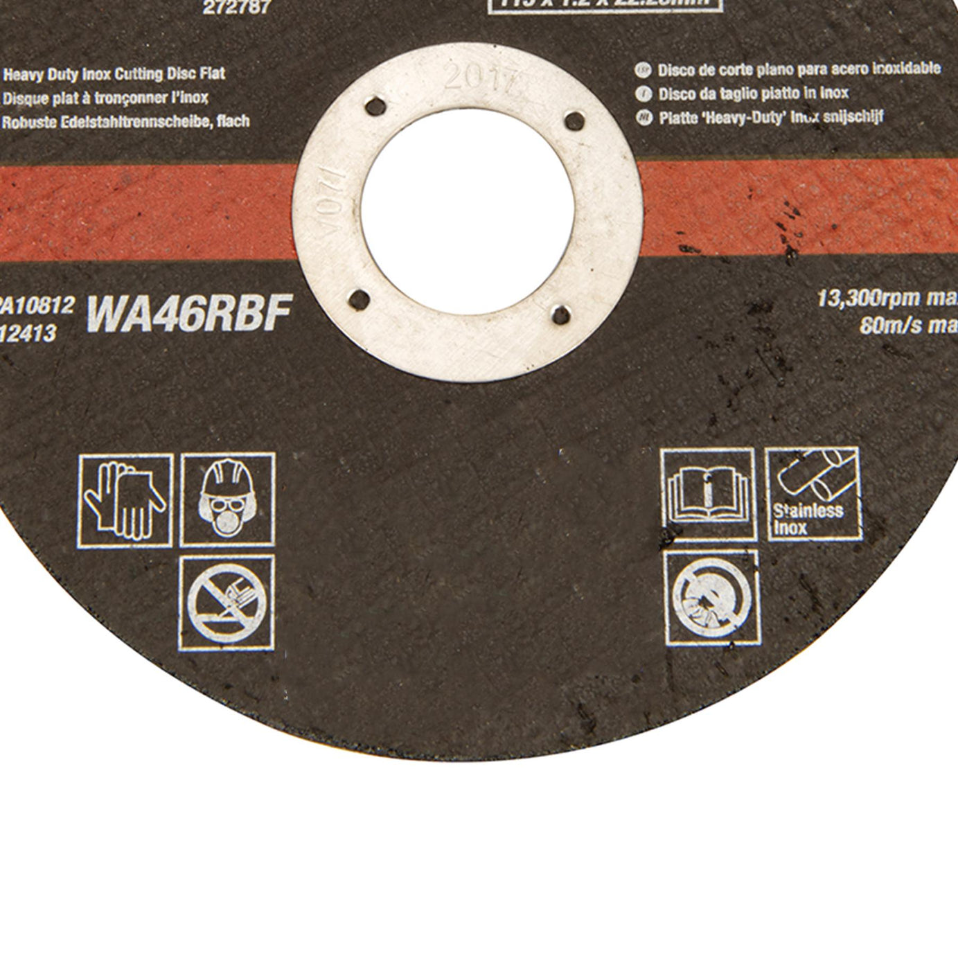 Cutting/Slitting Disc Flat 115 x 1.2 x 22.23mm - Inox Metal & Alloy