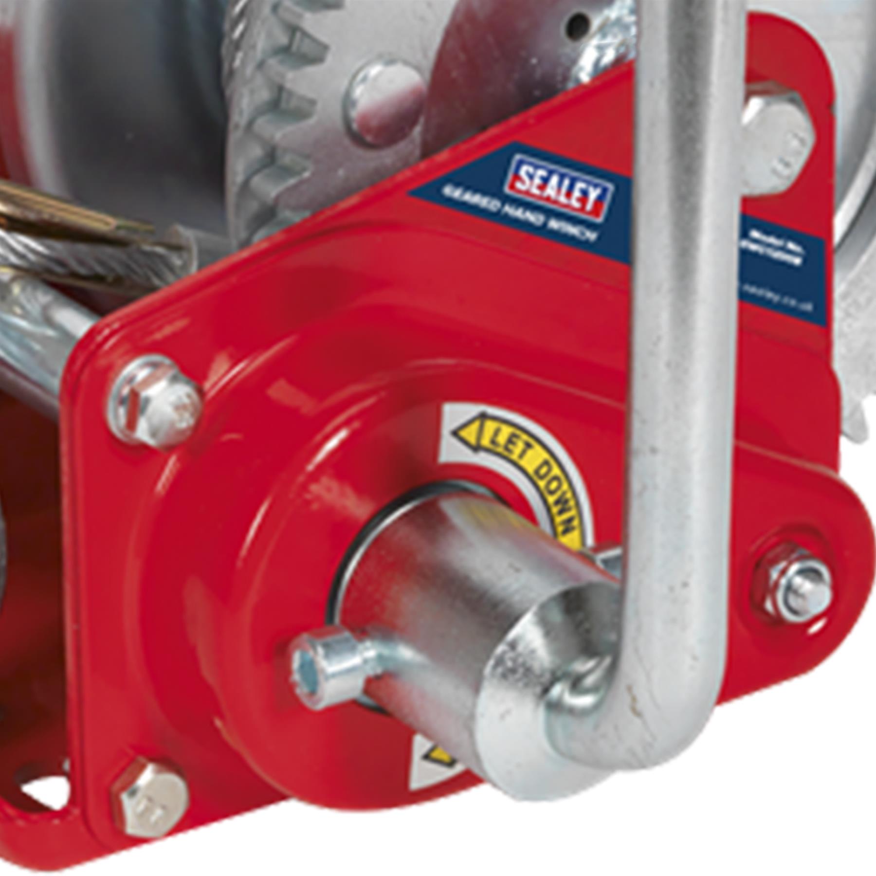 Sealey Geared Hand Winch with Brake & Cable 540kg Capacity