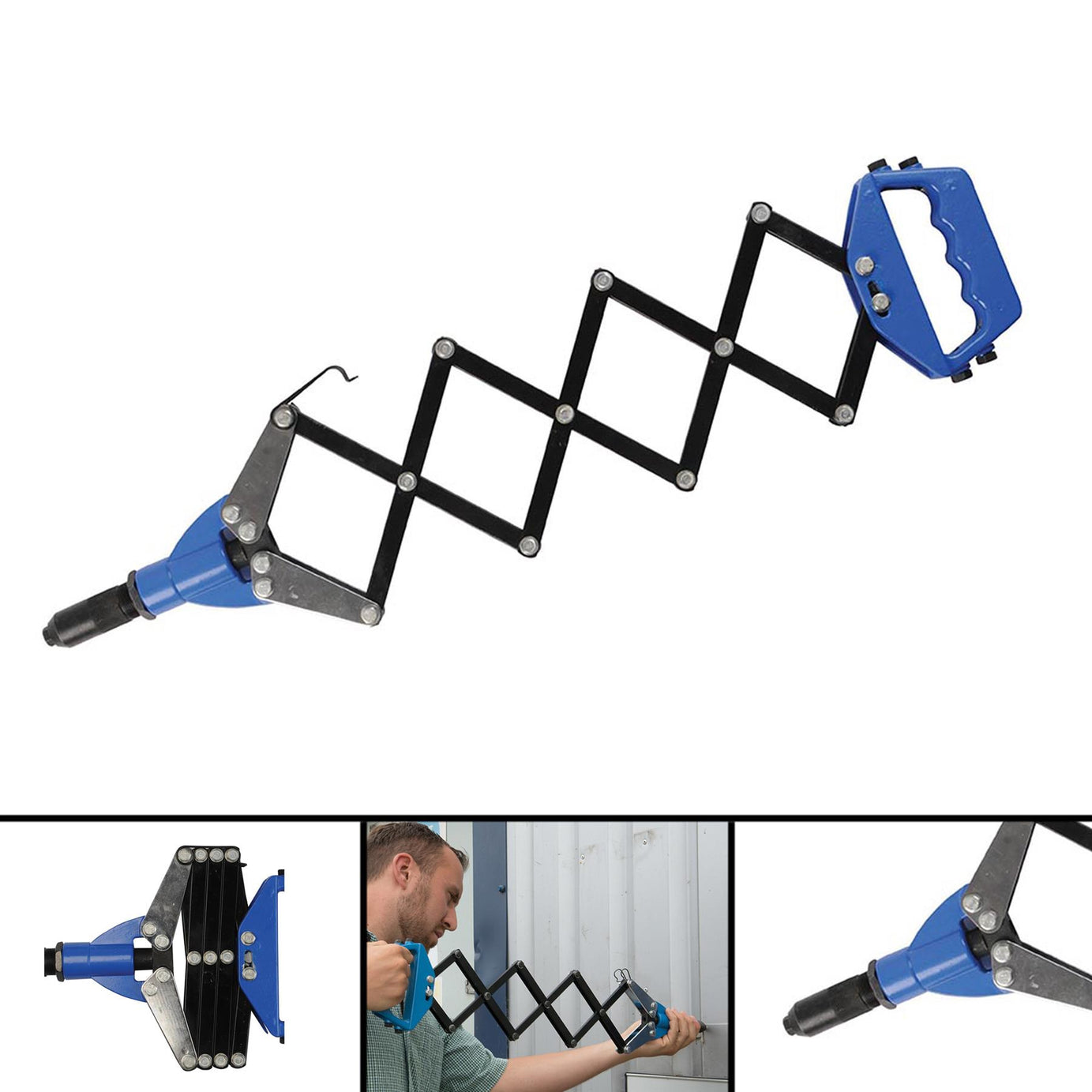 Lazy Tong Riveter 3.2mm - 6.4mm Heavy Duty Carbon Steel Head And Lattice