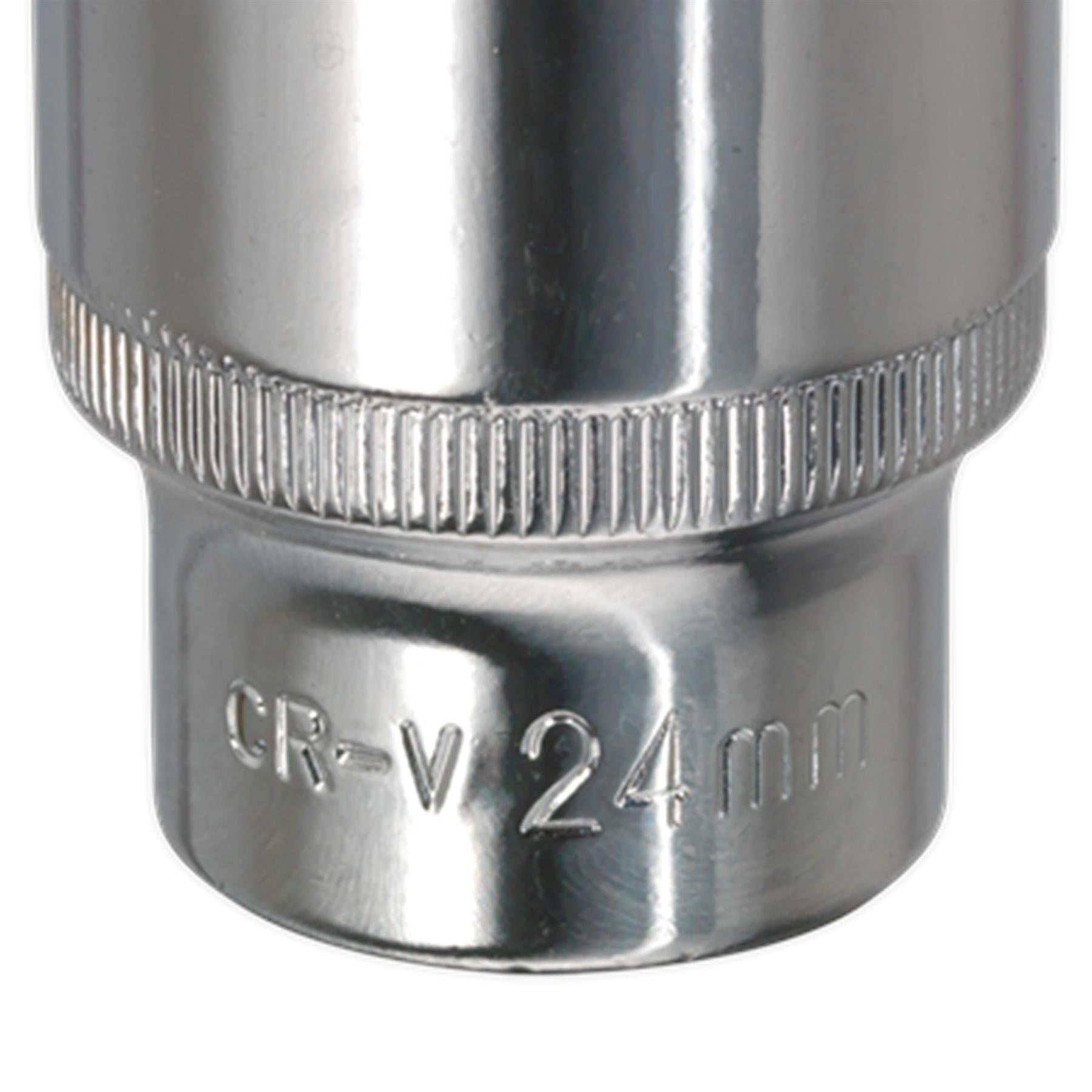 Sealey WallDrive Socket 24mm 1/2"Sq Drive Fully Polished