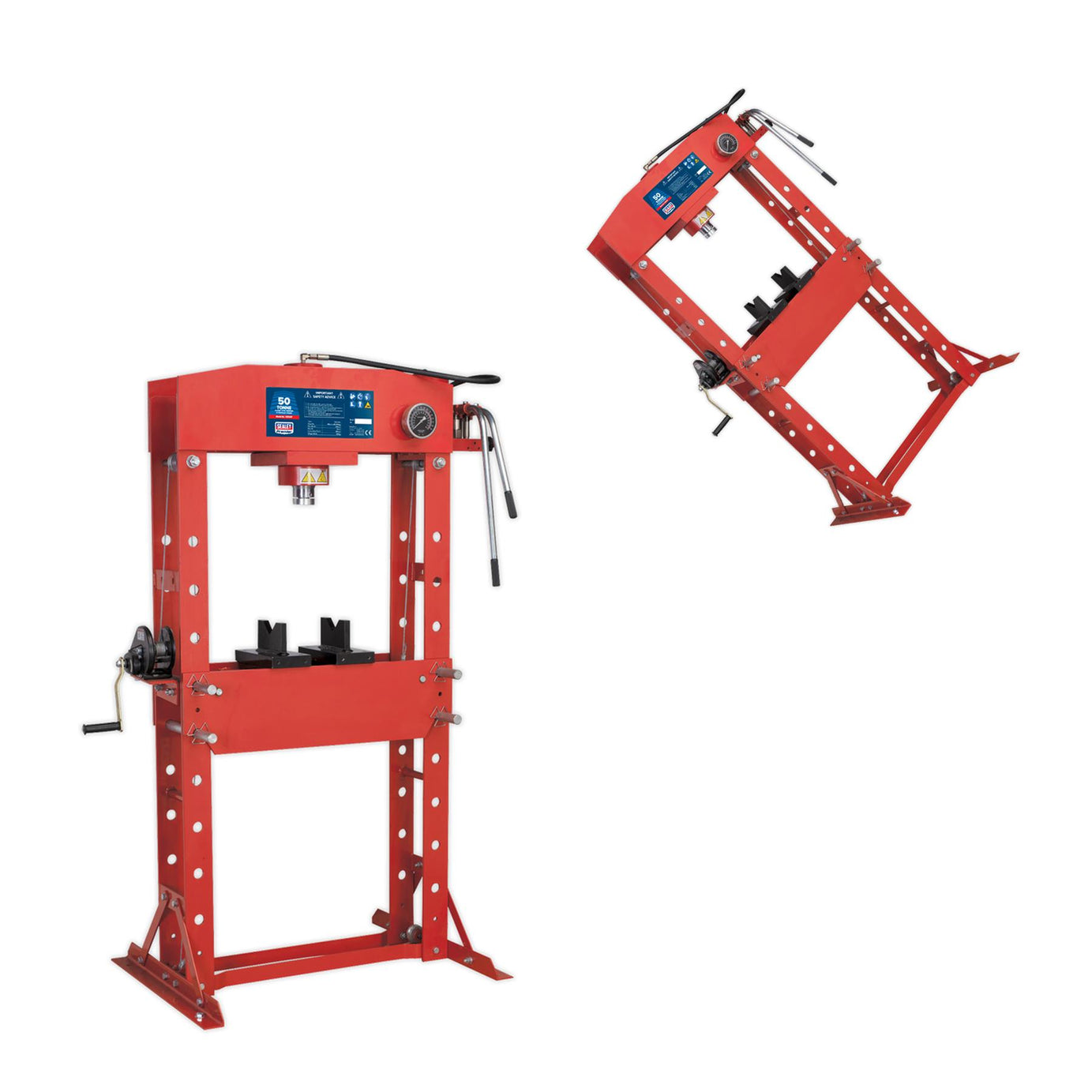 Sealey Hydraulic Press 50tonne Floor Steel Frame & Flat Pressing Plate