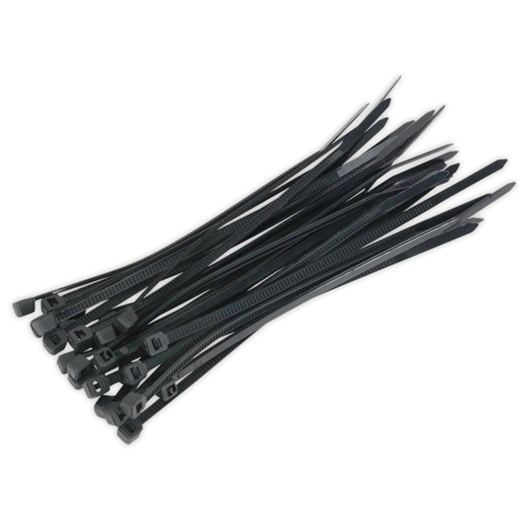 Sealey Cable Tie Assortment Black Pack of 75 Garage Workshop DIY