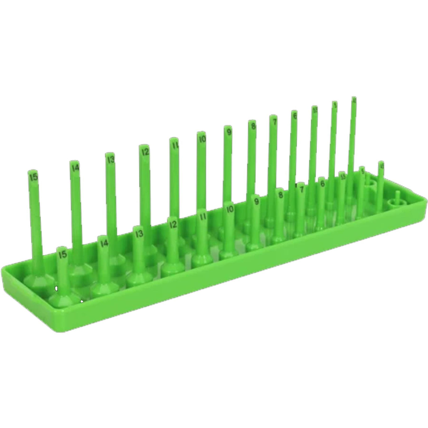 Sealey Socket Holder 1/4"Sq Drive 4-15mm Hi-Vis Green