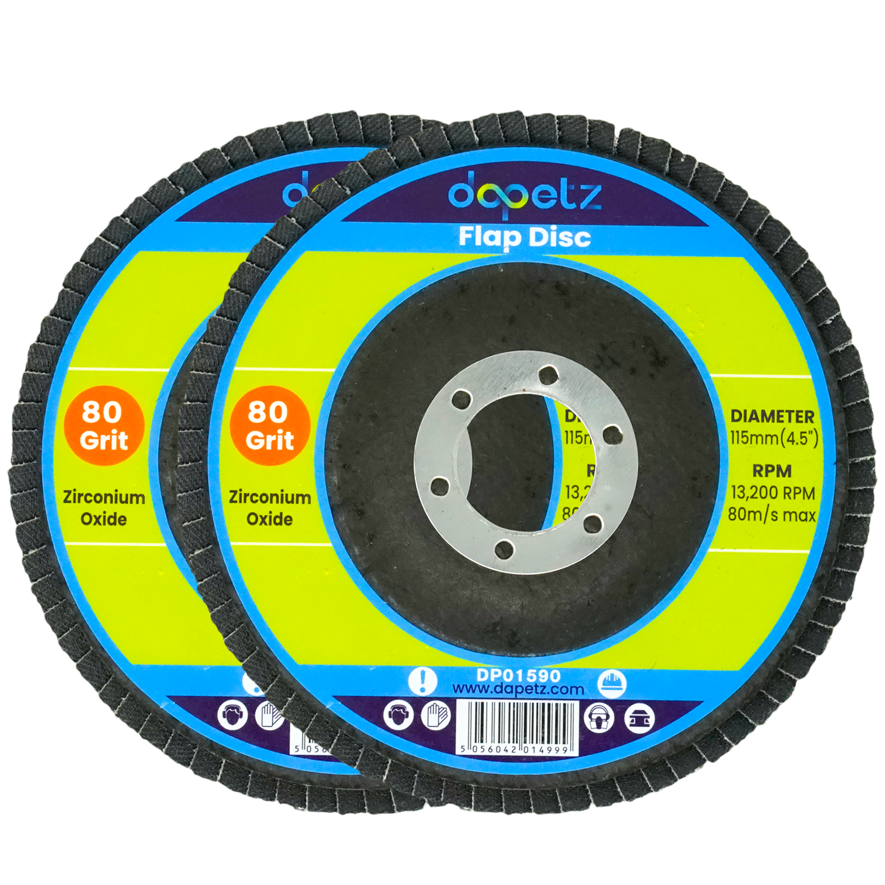 2Pc 115mm 4.5'' Flap Disc 80 Grit SANDING FLAP Angle Grinding Wheels Zircon