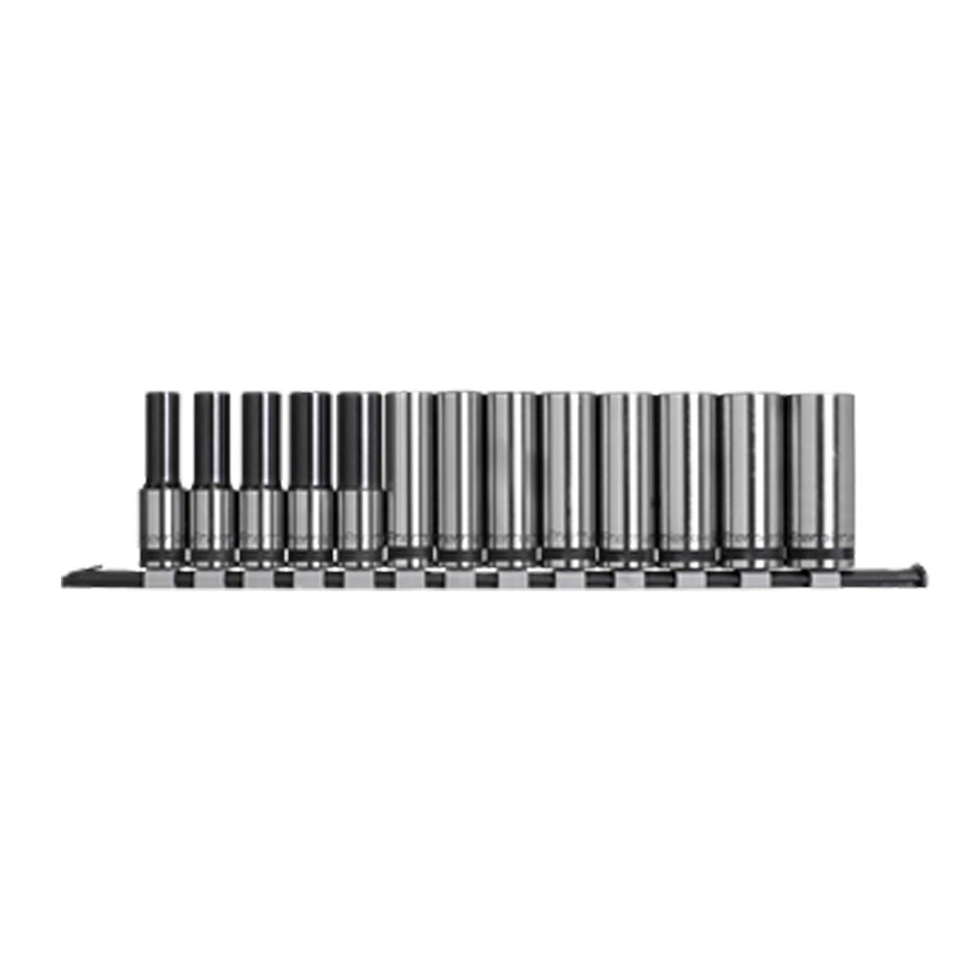 Sealey Socket Set Deep 13pc 1/2"Sq Drive Metric - Black Series