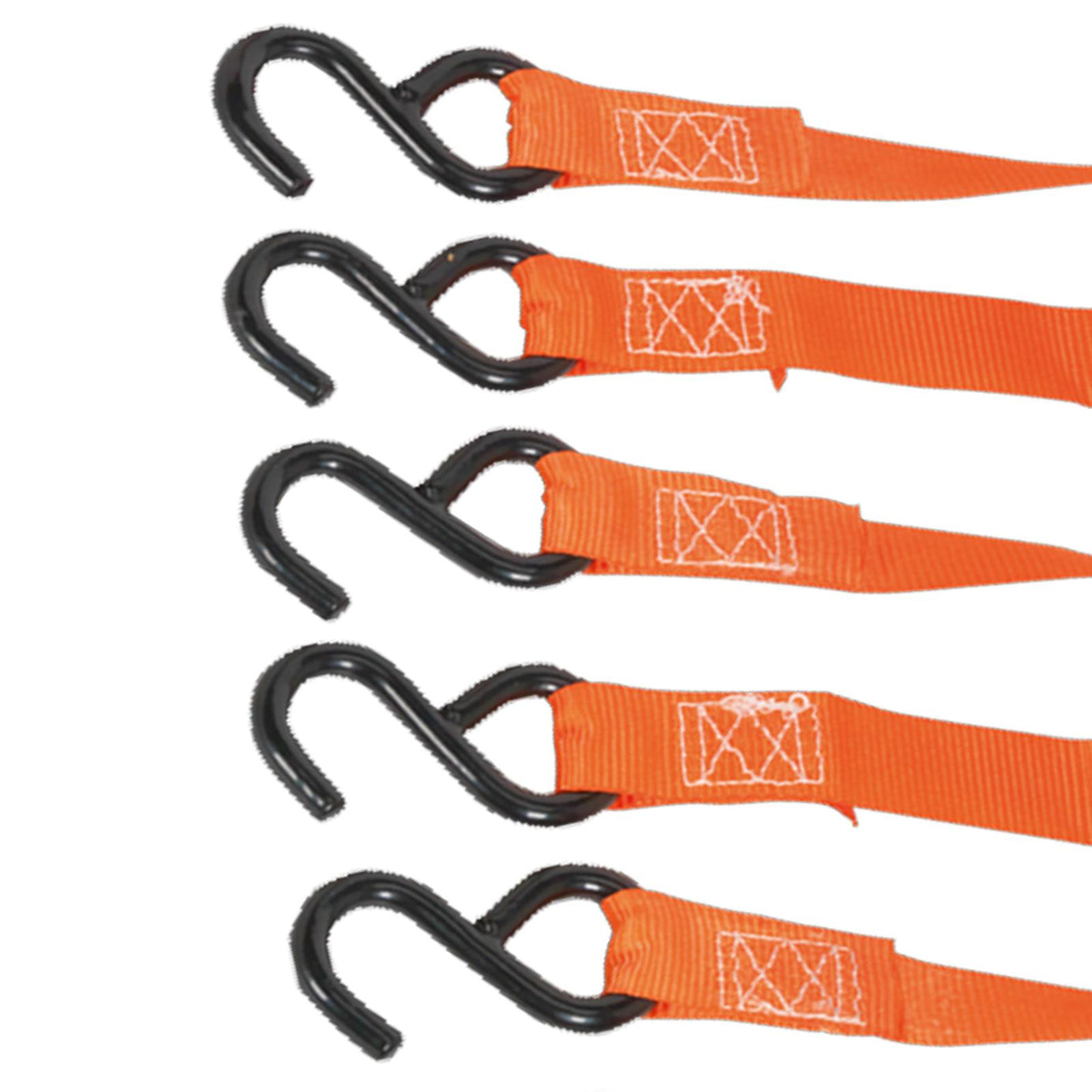 Sealey Ratchet Tie Down 25mm x 4m Polyester Webbing with S-Hooks 500kg Breaking Strength - 2 Pairs