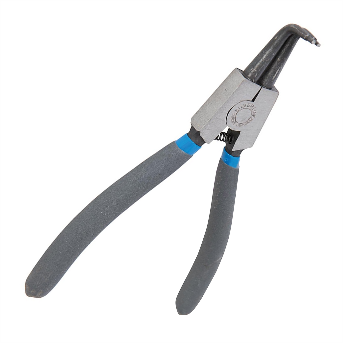 Bent External Circlip Pliers - 180mm Chrome Vanadium Tips And Pvc Dipped Handles