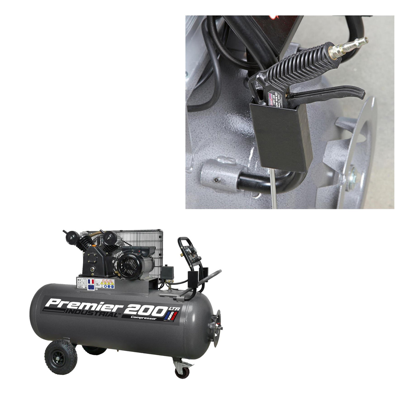 Sealey Compressor 200L Belt Drive 3hp with Front Control Panel