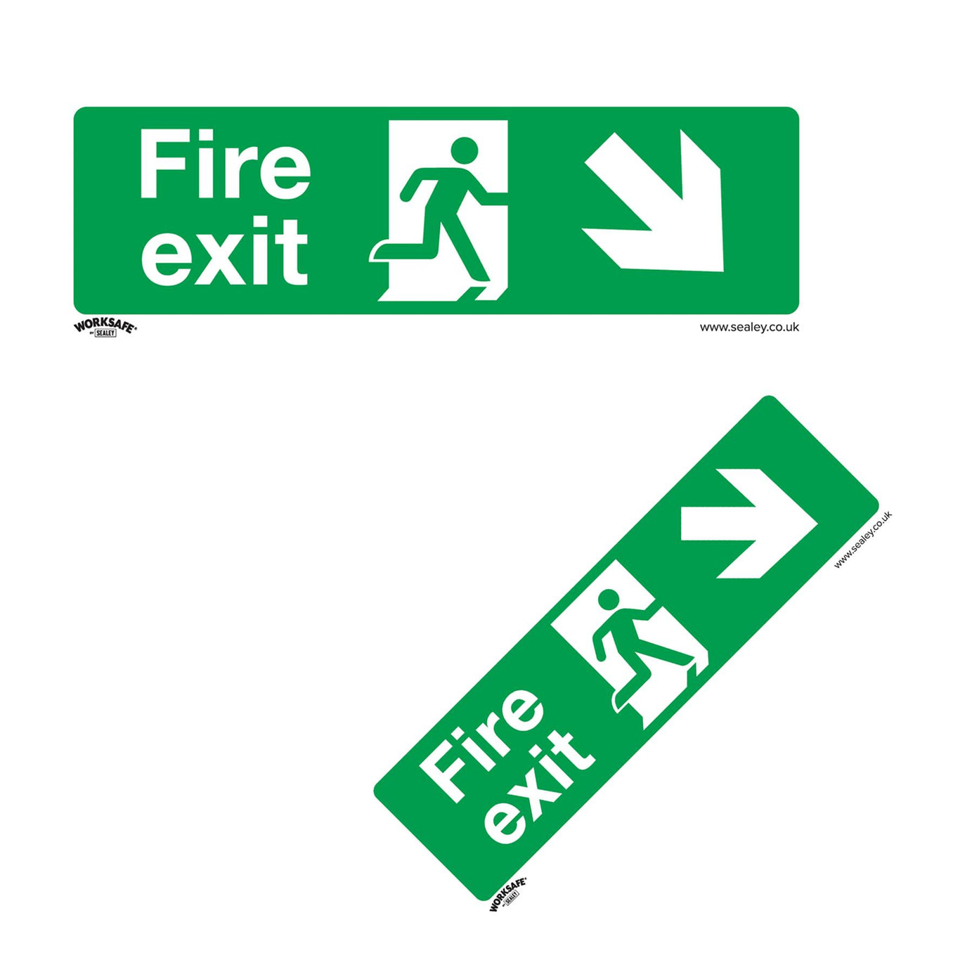 Safe Conditions Safety Sign - Fire Exit (Down Right) - Rigid Plastic