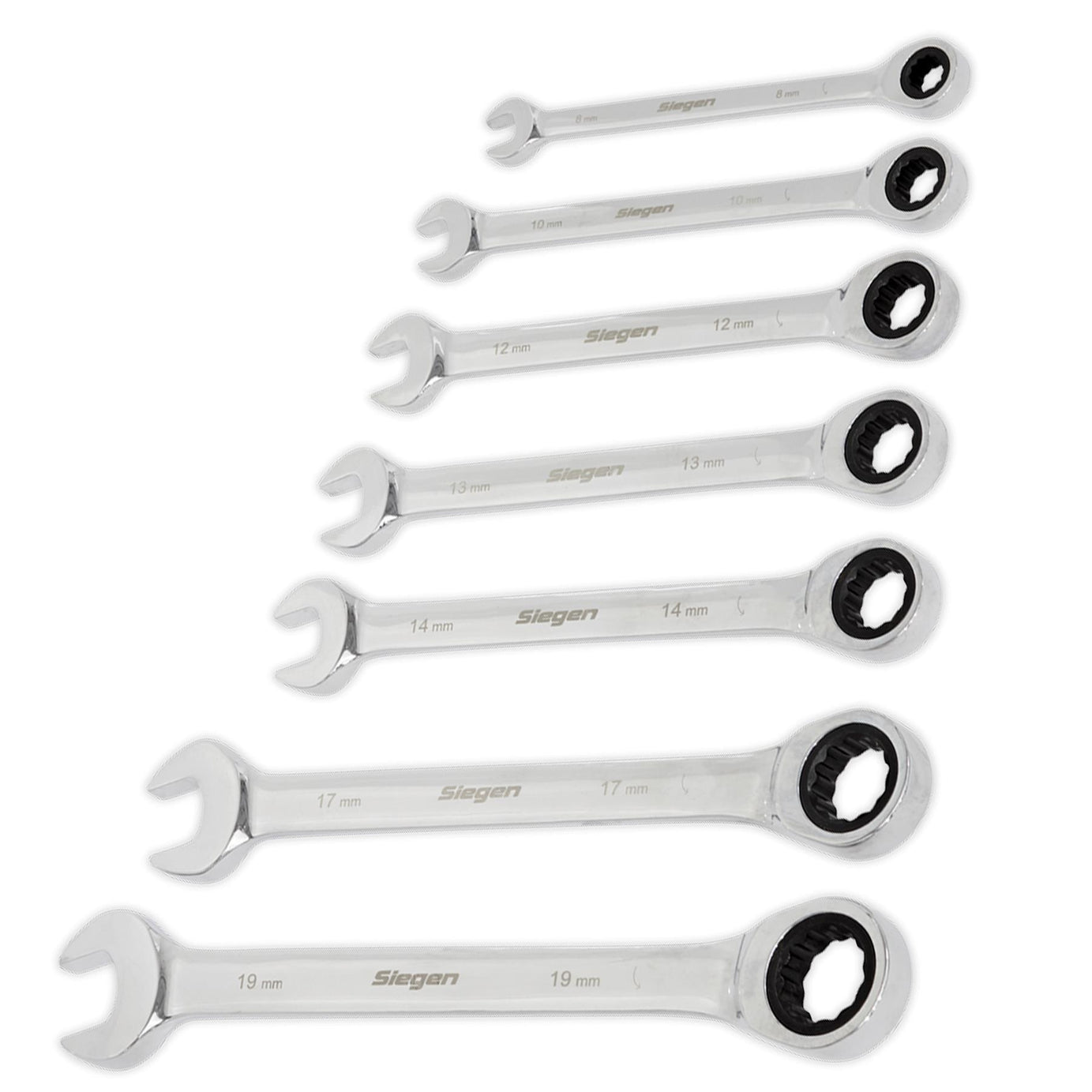 Sealey Ratchet Combination Spanner Set 7pc Metric