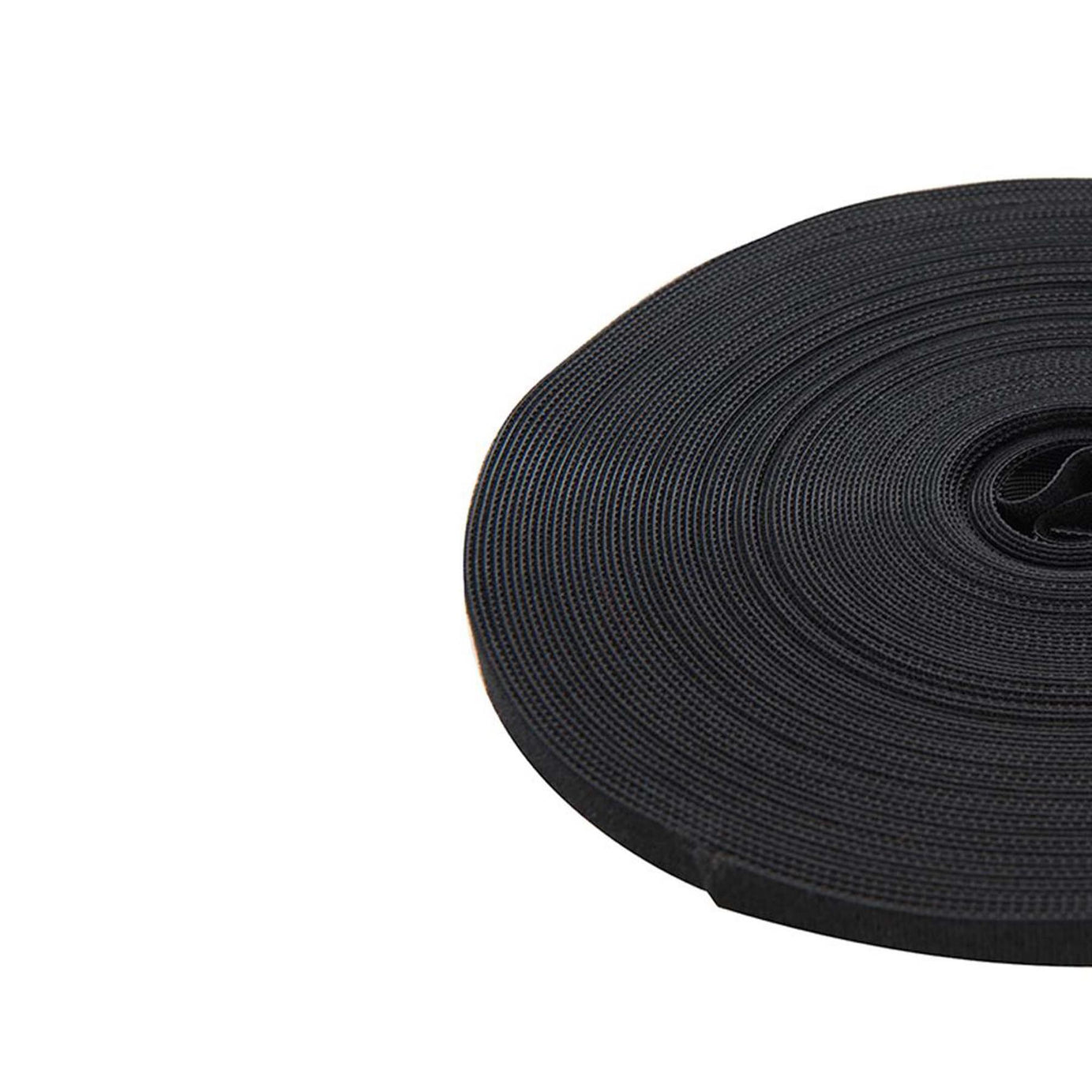 Self-Wrap Hook & Loop Tape Black - 10mm X 25M Double-Sided 100% Nylon Reusable