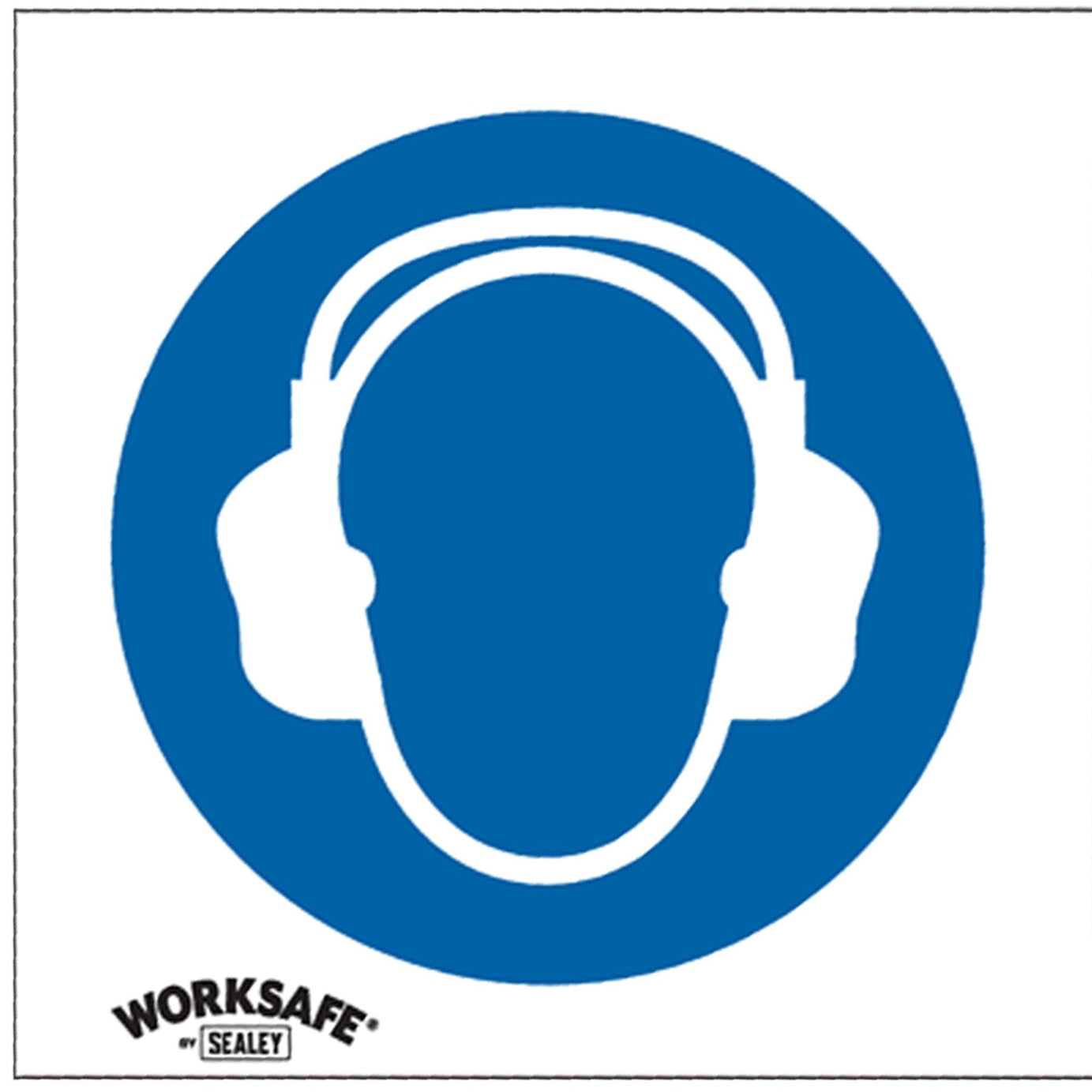 Sealey Safety Sign - Use Ear Protectors - Self-Adhesive-Pack of 10