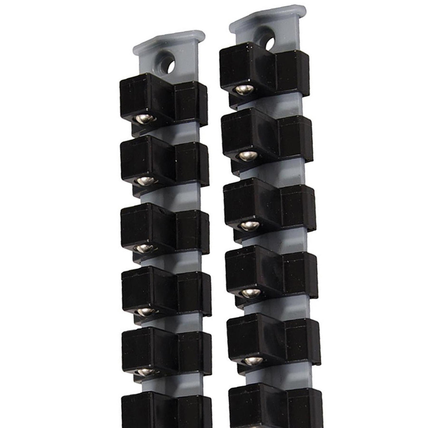 1/2" Drive Socket Holder Storage Organiser Rail Snap Set - 12 Clips Wall Mounting
