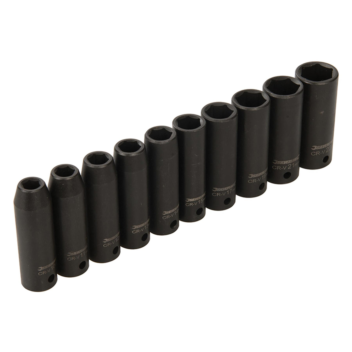 Deep Impact Socket Set 1/2" Drive 6pt Metric 10Pc 6 Point Hex Socket Set 10-22mm