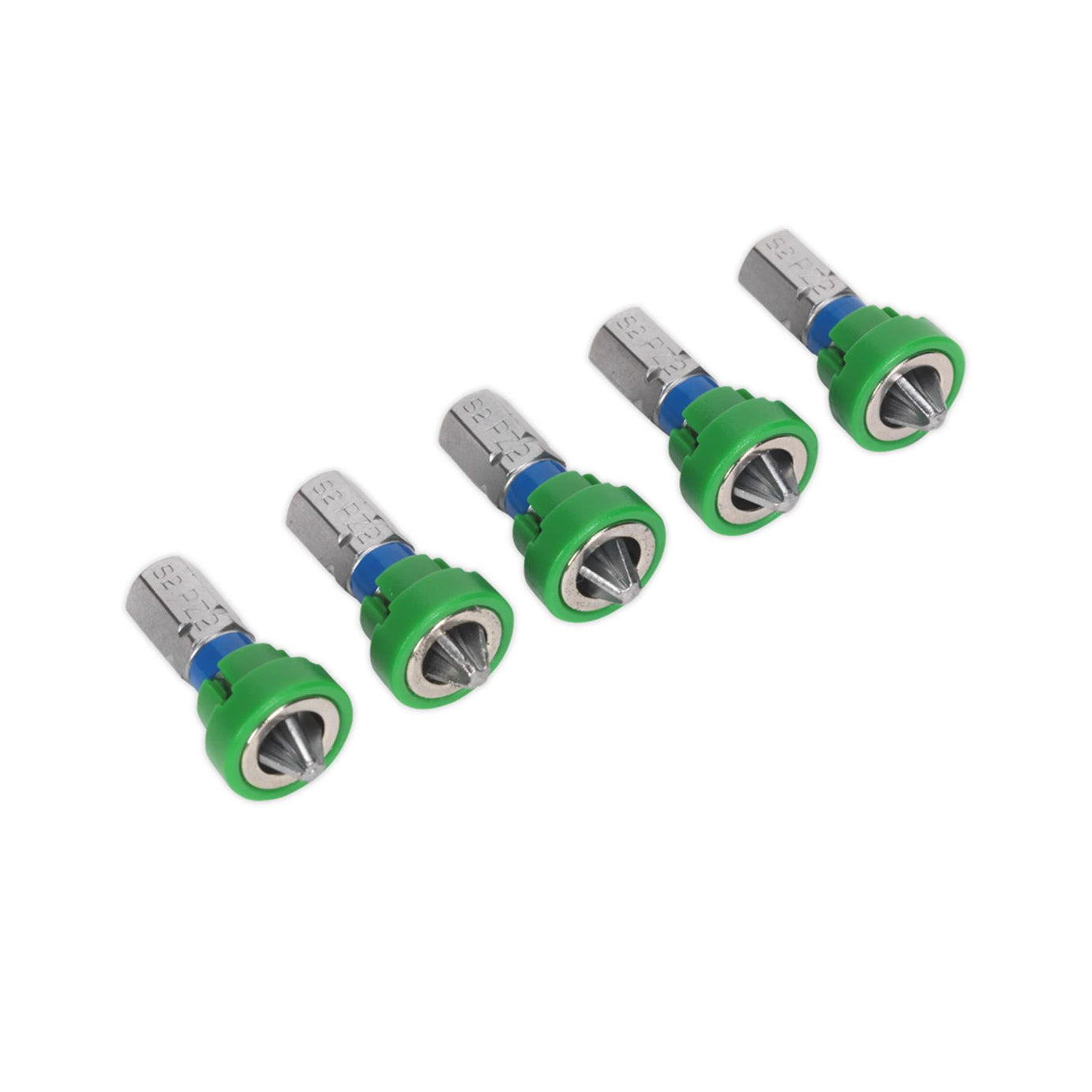 Sealey Power Tool Bit Pozi #2 with Magnetic Holder S2 25mm Pk of 5