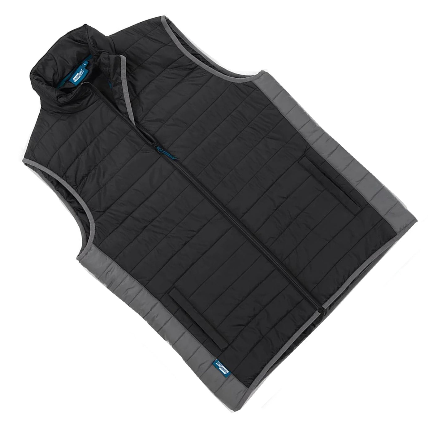 Tough Grit Mens 2-tone Body Warmer Gilet Warm Padded Black/Charcoal L