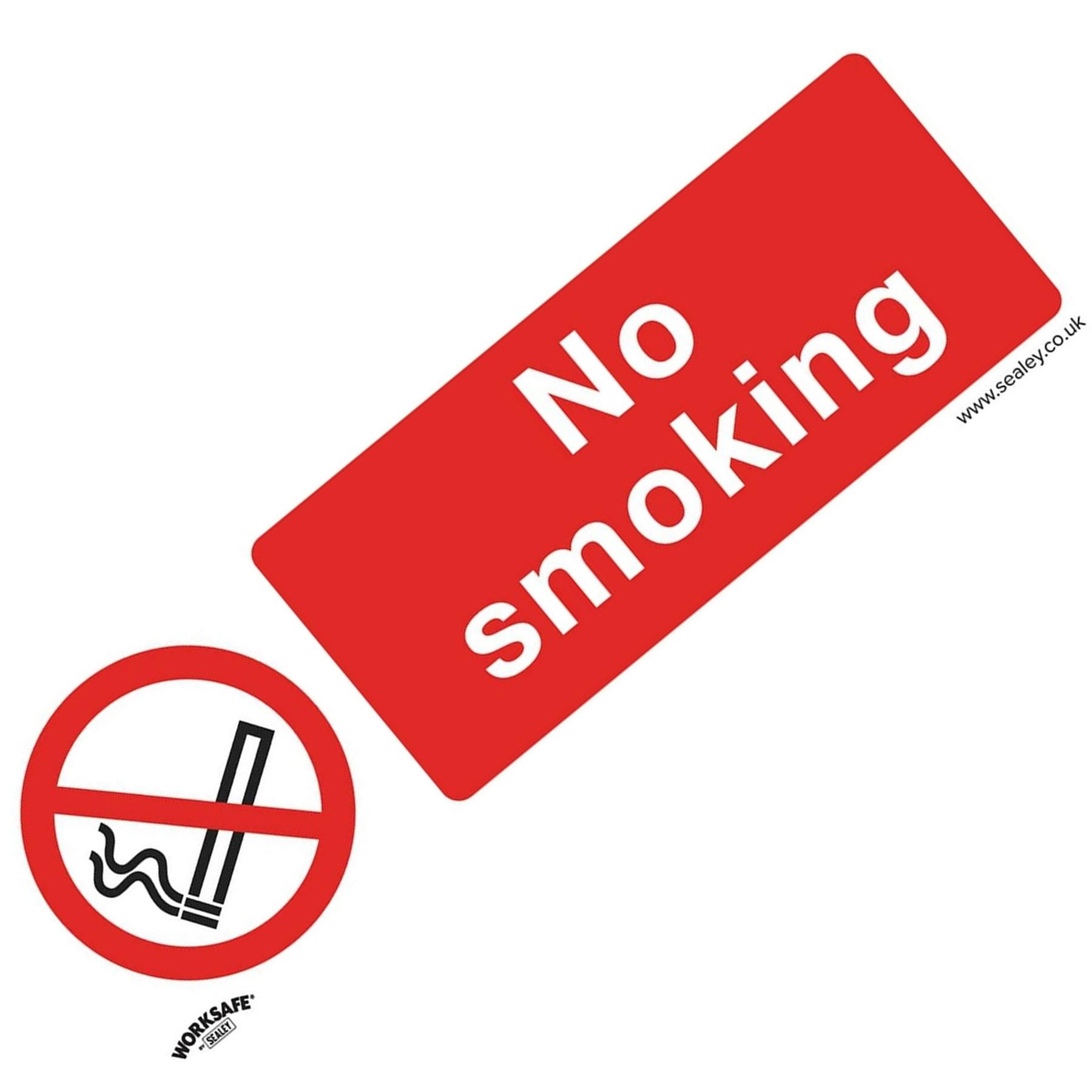 Sealey Safety Sign - No Smoking - Rigid Plastic - Pack of 10