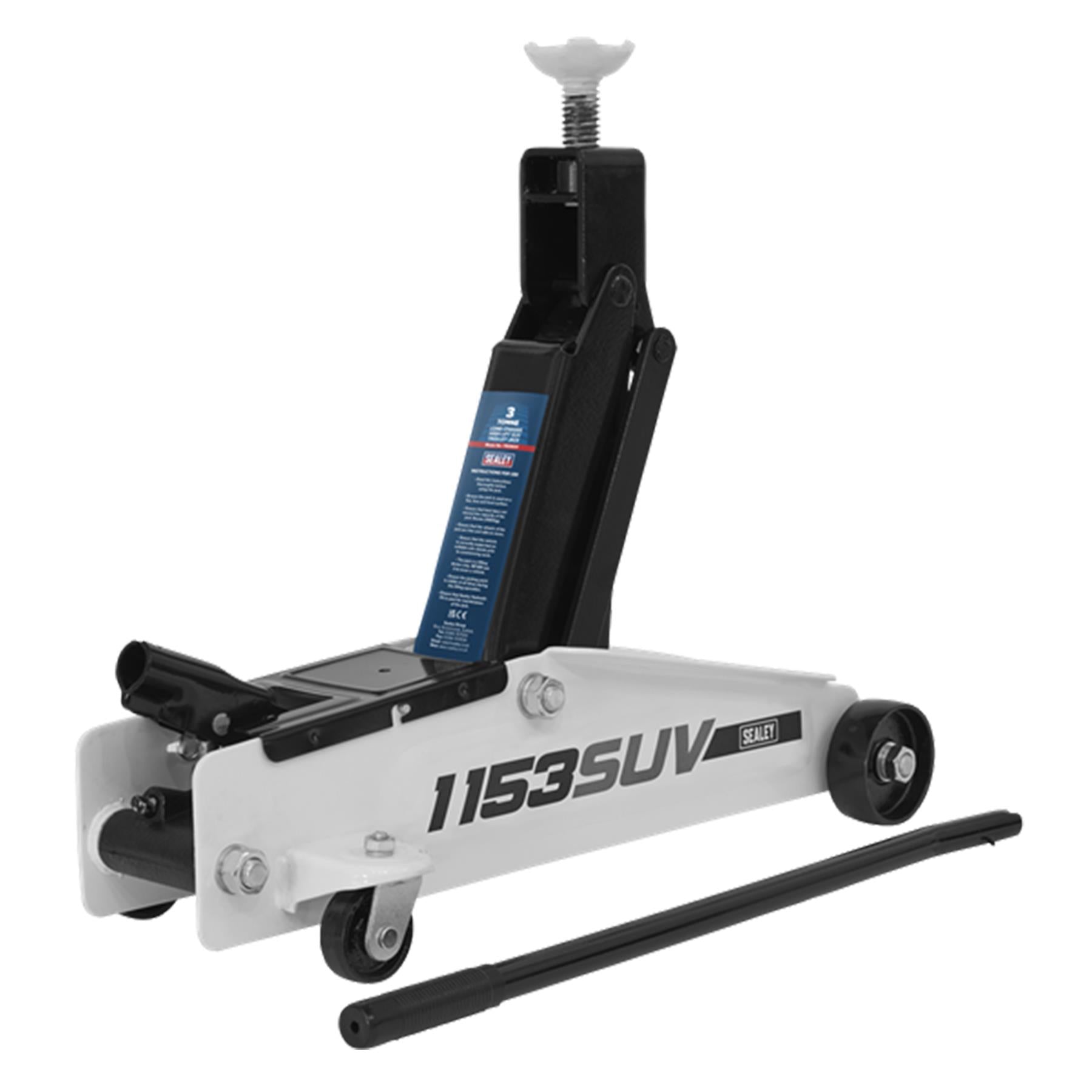 Sealey 1153SUV Long Chassis High Lift SUV Trolley Jack 3 Tonne Car Van Garage