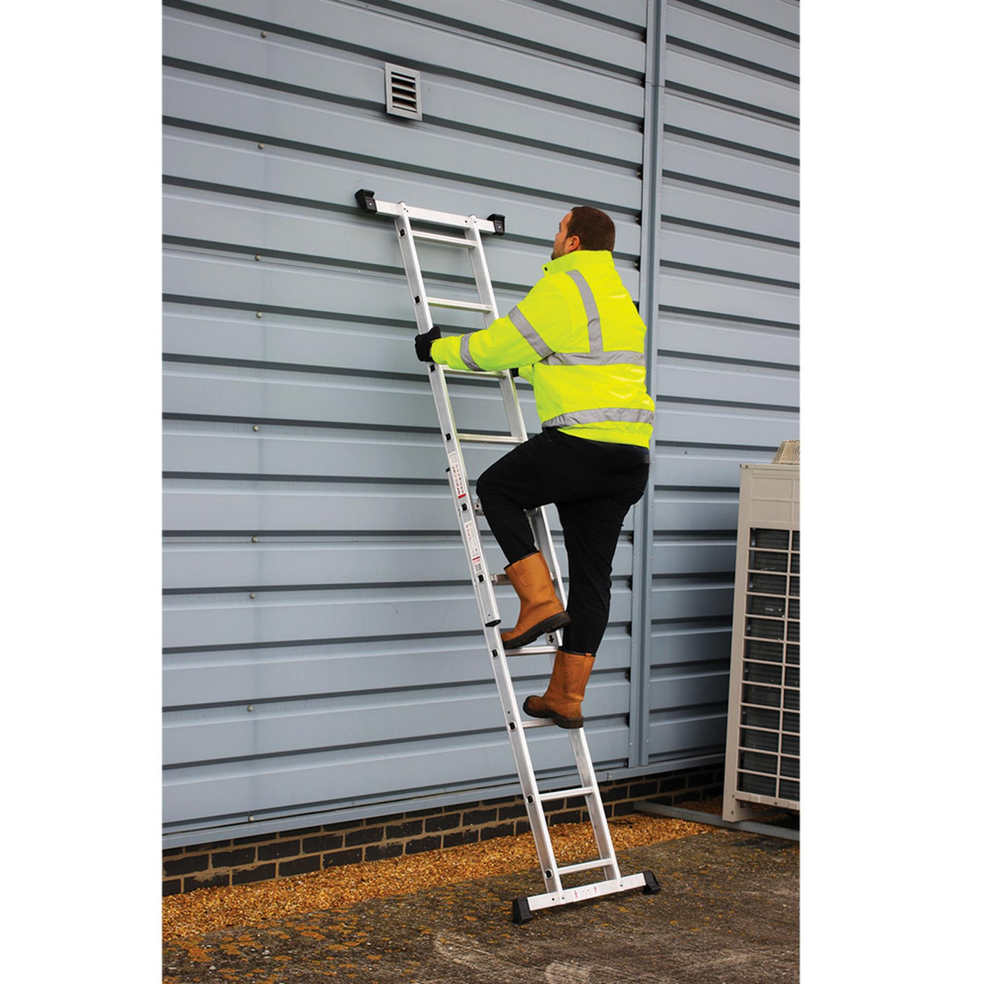 Sealey Aluminium Scaffold Ladder 4-Way EN 131 Used As Extending, Single, Step Or Complete Scaffolding Unit