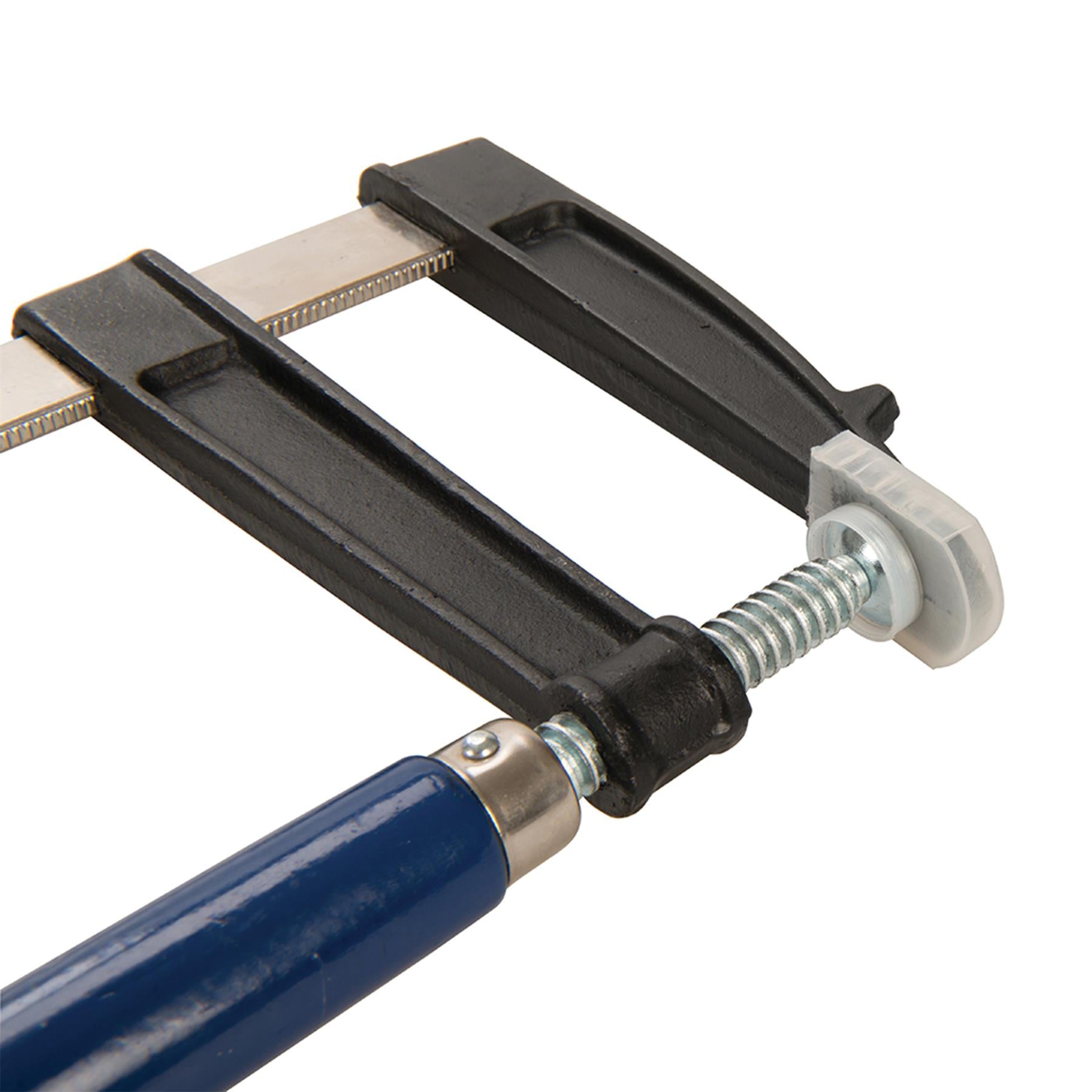 Euro F-Clamp Cast Iron Jaws With Soft Plastic Covers  1000 x 120mm