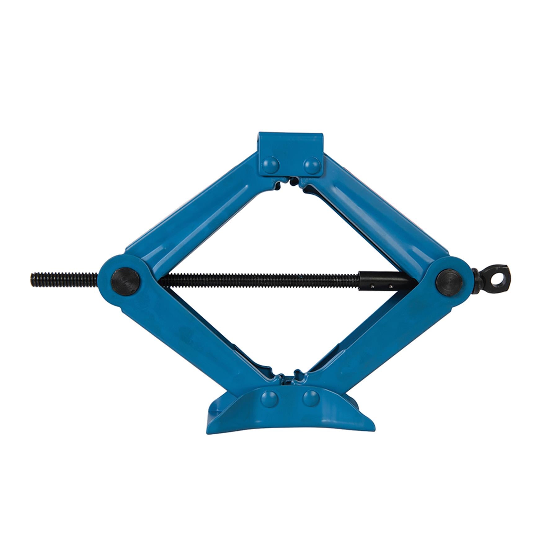 Scissor Jack 1Tonne Powder Coated Zinc Plated Compact Design With Folding Handle