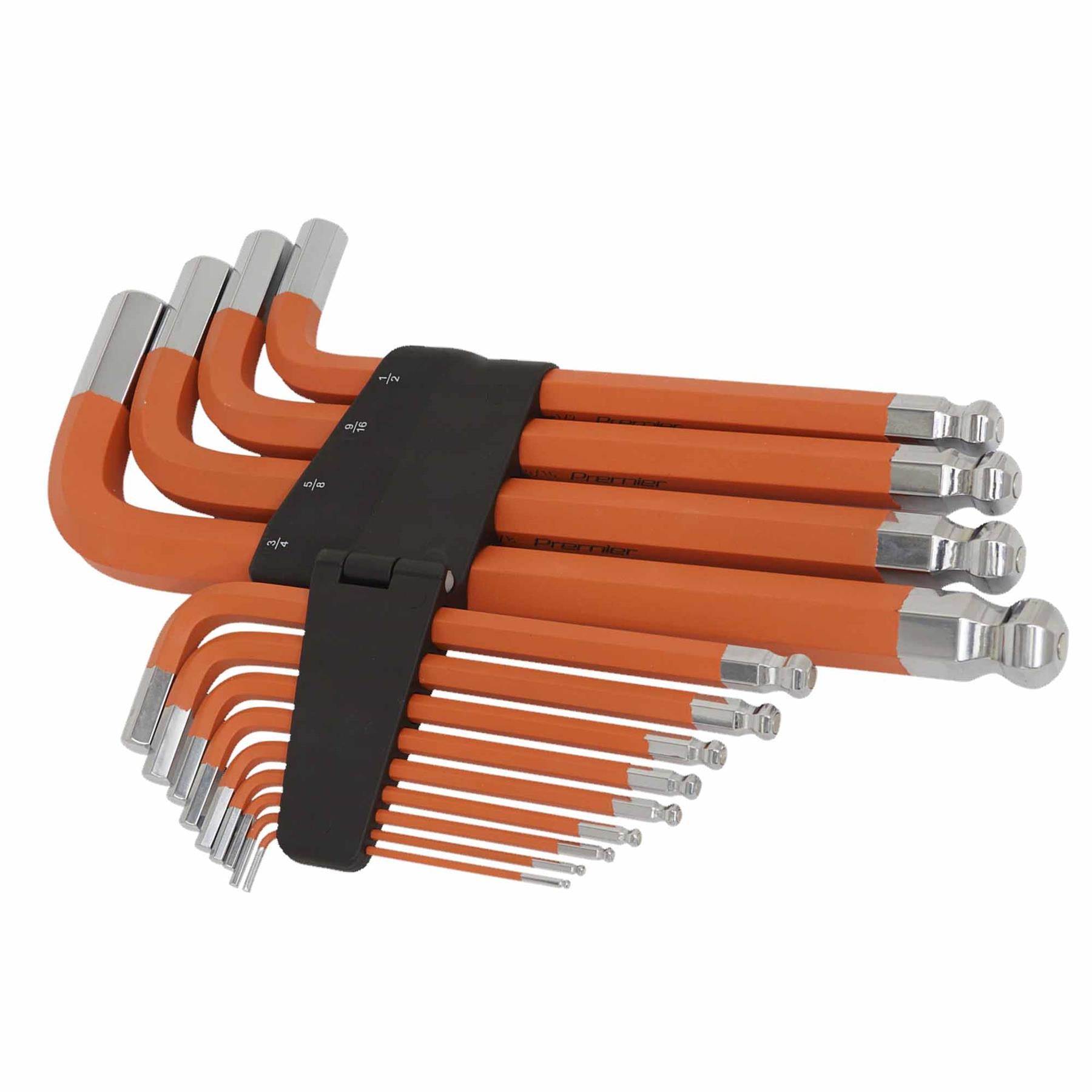 Sealey Jumbo Ball-End Hex Key Set 13pc Anti-Slip - Imperial