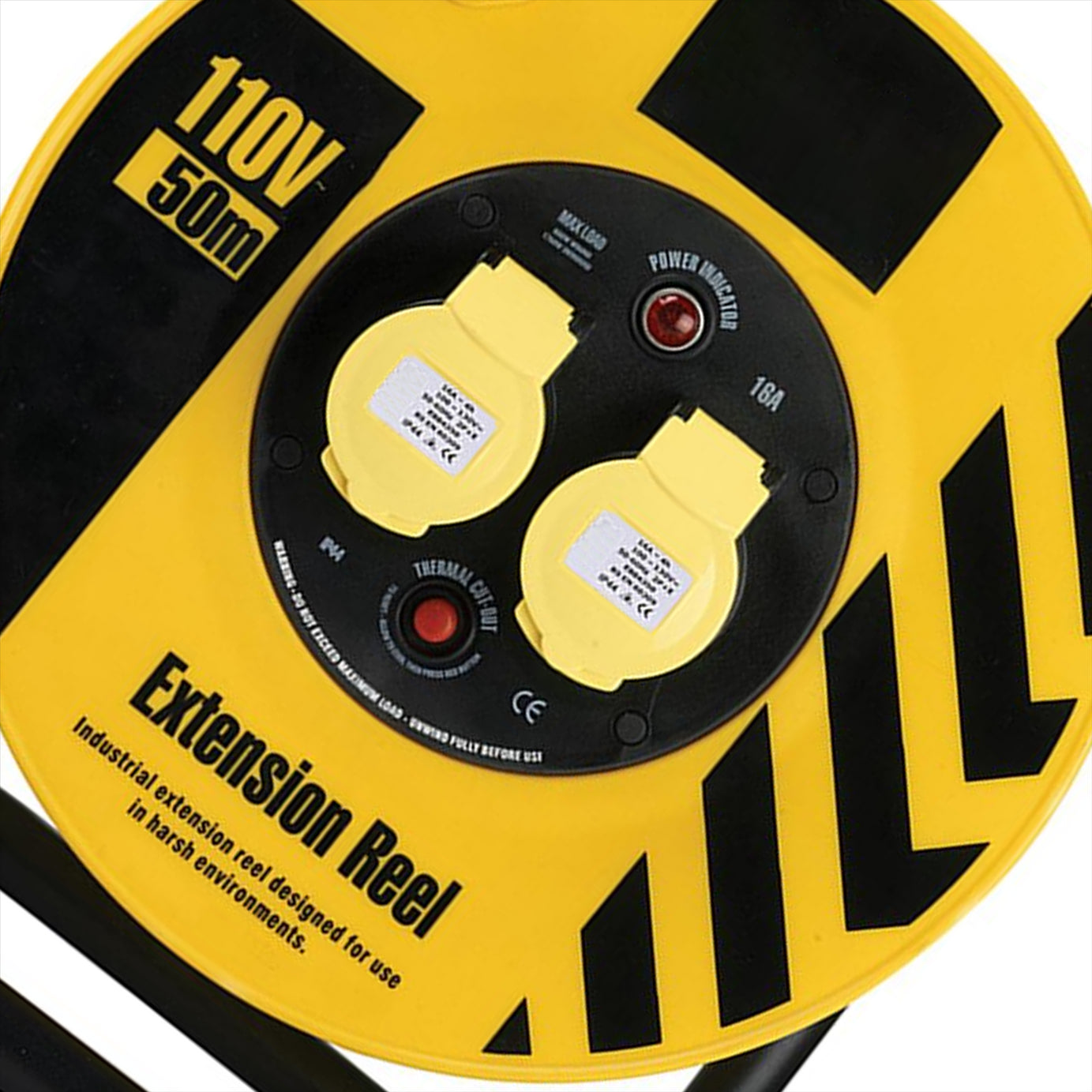 Defender Heavy Duty Cable Reel 2.5mm2 2-Way 16A 50m 110V