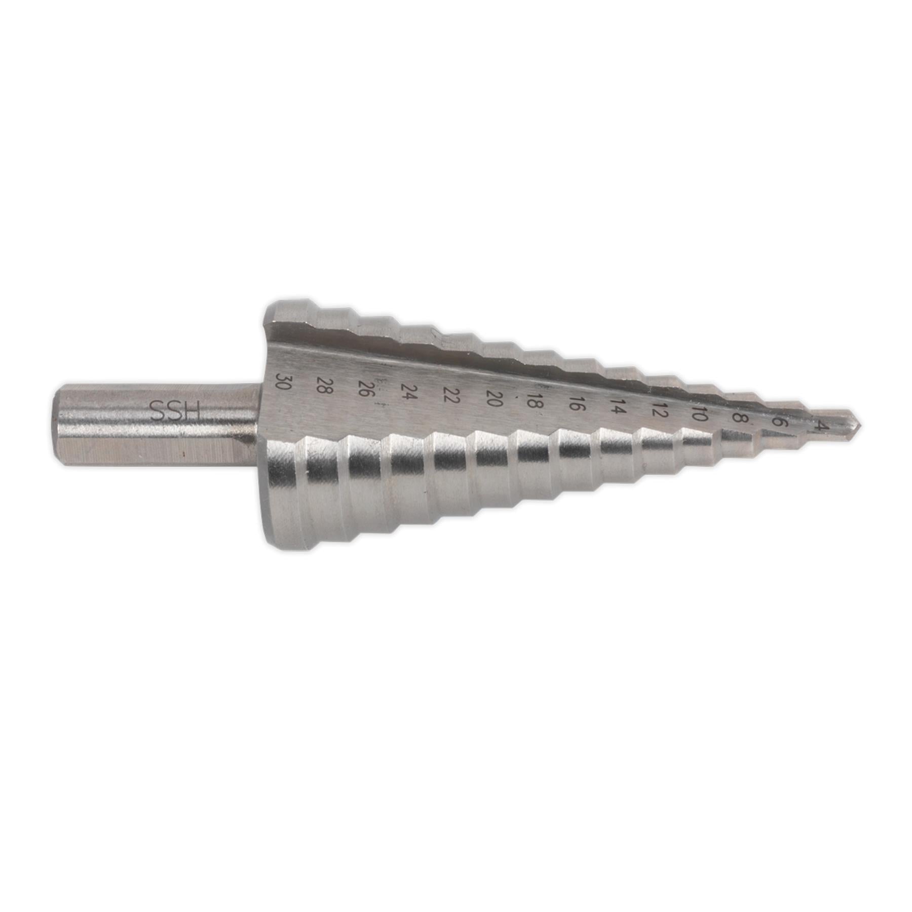 Sealey Step Drill Bit HSS 4341 Double Straight Flute 4-30mm AK4745