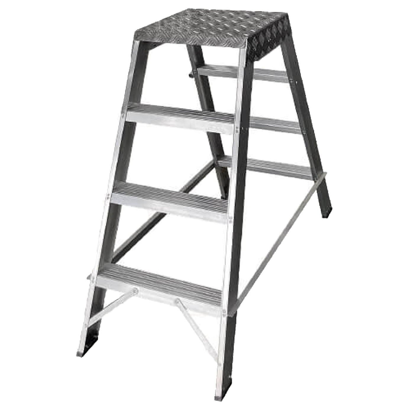 Dapetz Aluminium 4 Tread Double Sided Machine Step Ladder, 150 Kg, Made In Uk