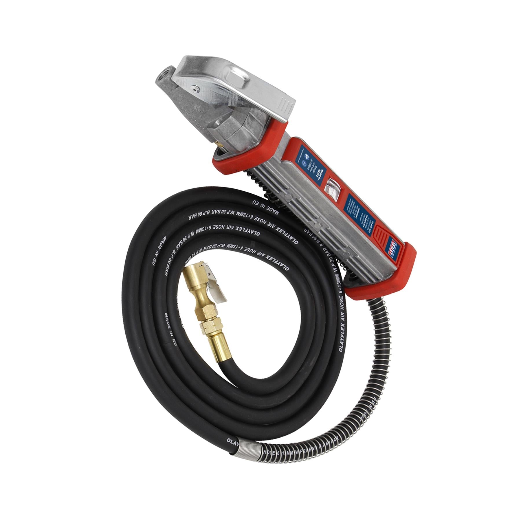 Sealey Tyre Inflator 2.7m Hose with Clip-On Connector