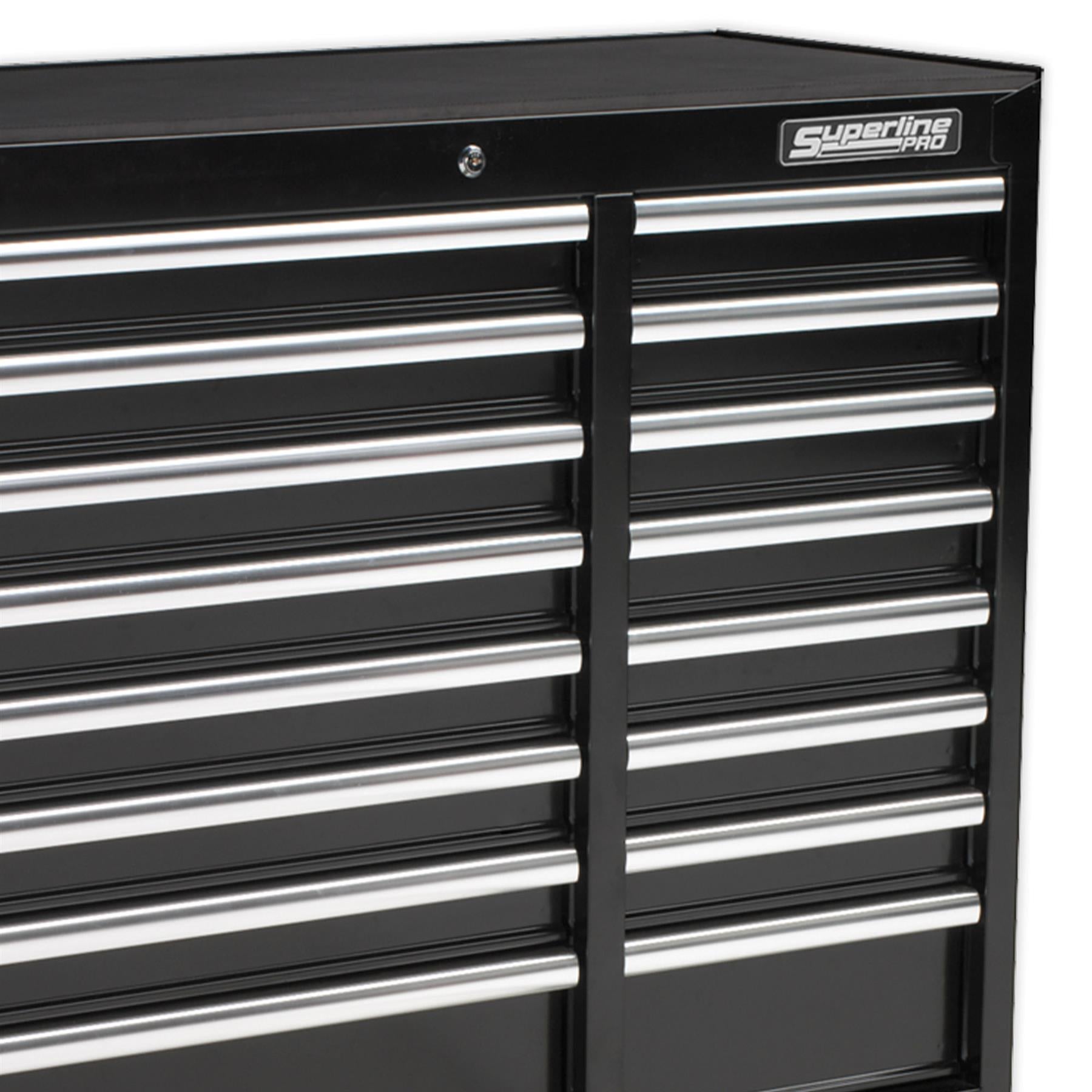 Sealey Rollcab 16 Drawer Ball Bearing Slides Heavy-Duty - Black