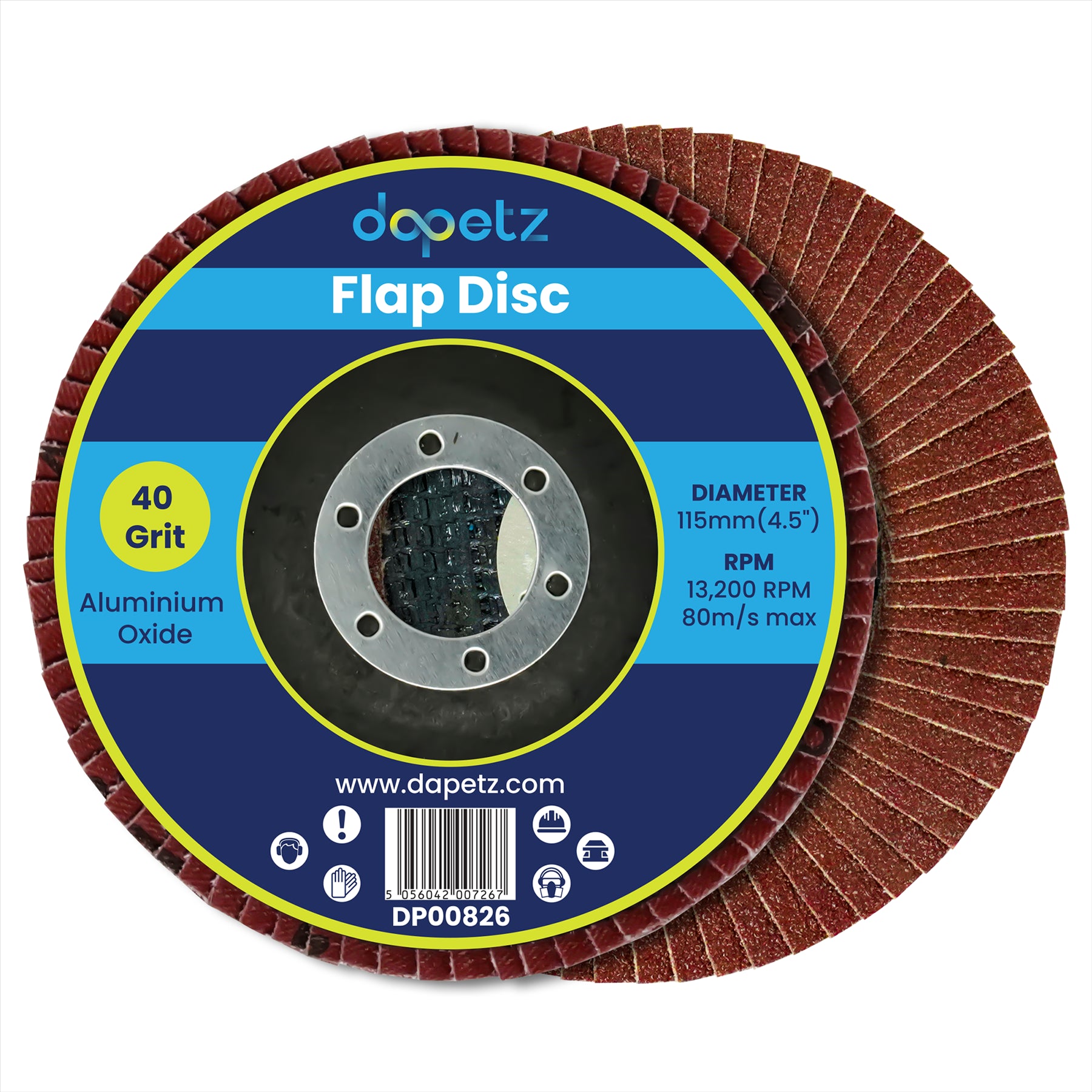 20-Piece 115mm Flap Grinding Sanding Discs, 40 Grit, Angle Wheel Aluminium Oxide