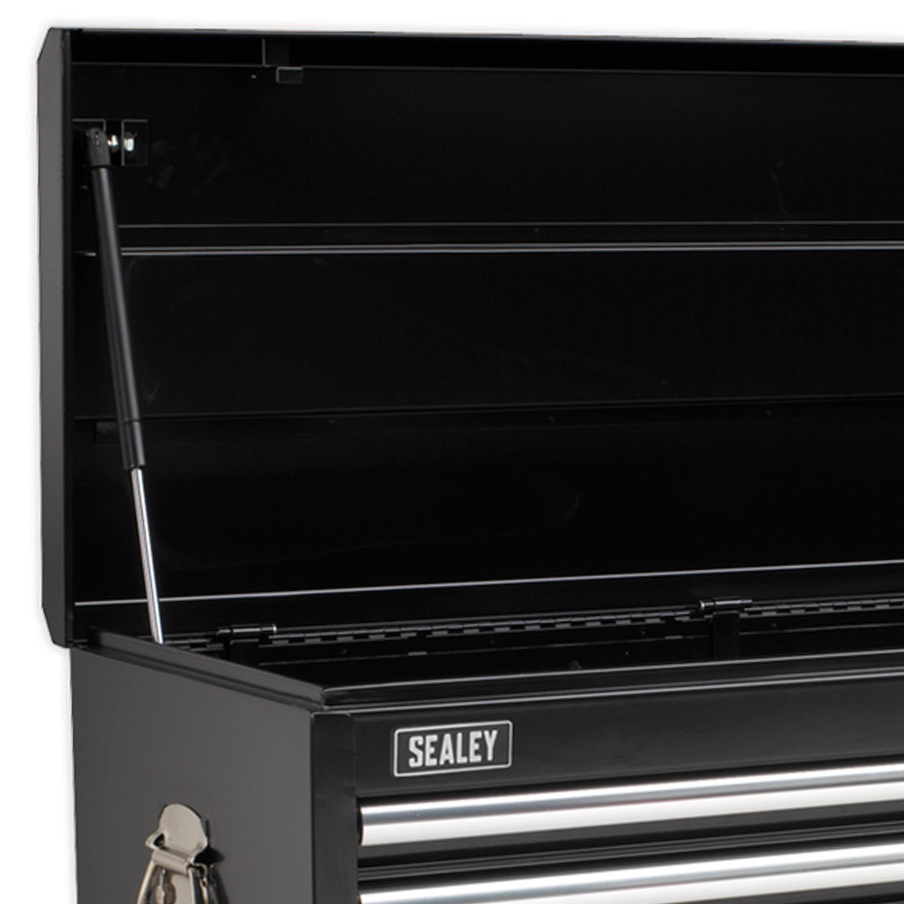 Sealey Topchest 10 Drawer Ball Bearing Slides Heavy-Duty - Black