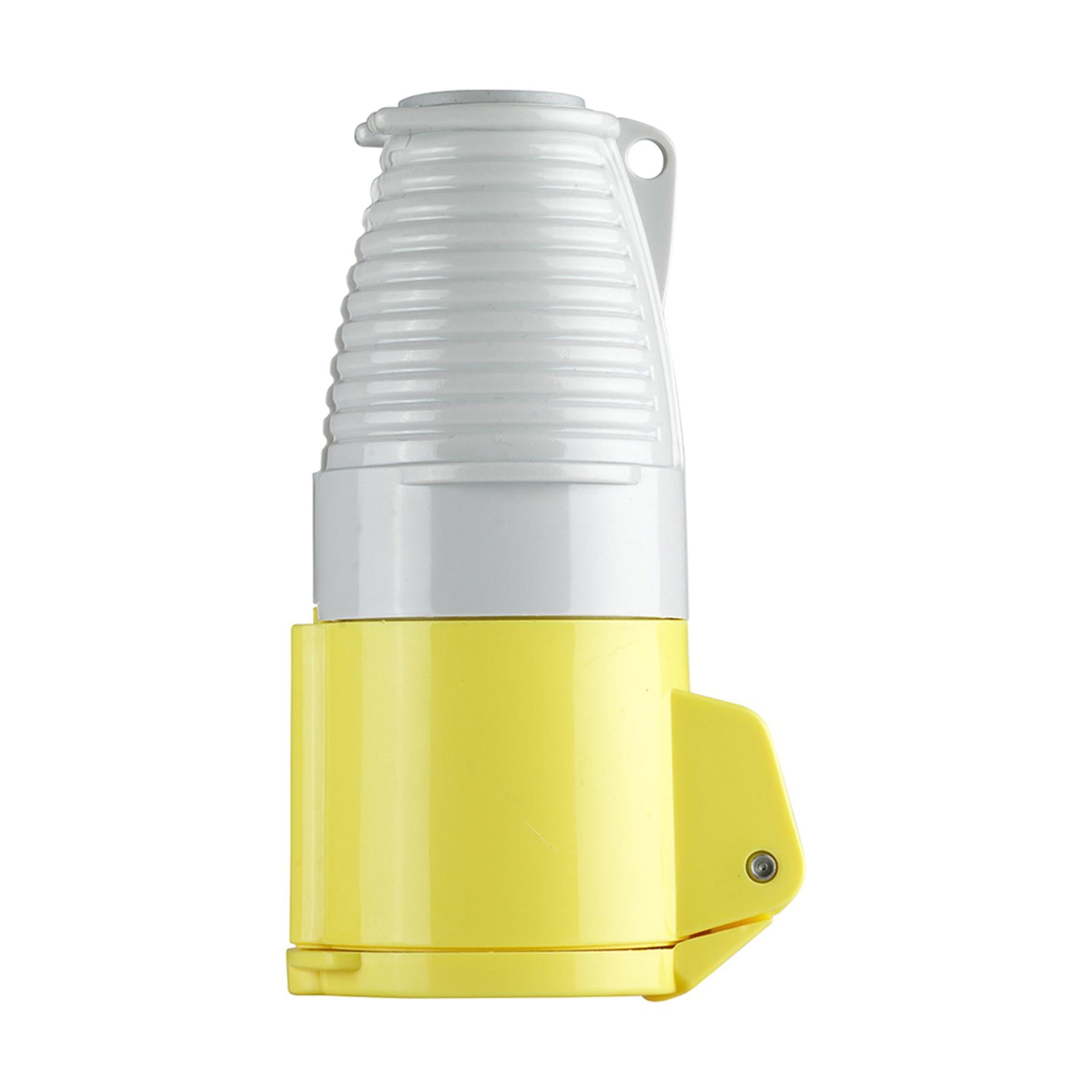 16A Coupler - Easy fit Twist & Lock Plug Back With Single Screw Yellow 110V