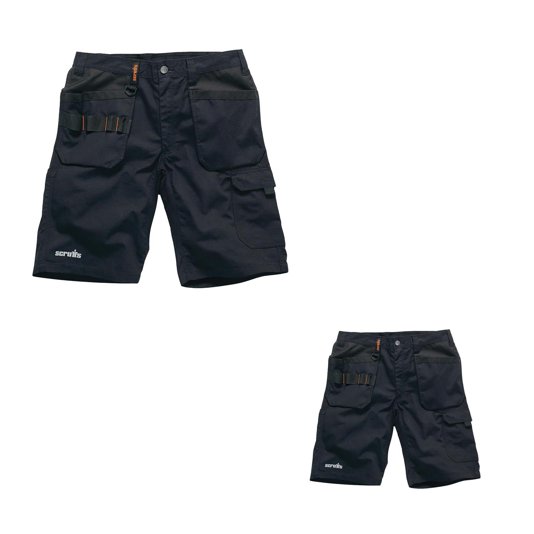 Scruffs Flex Holster Shorts Cargo Combat Pockets Hard Wearing Black 30 Waist
