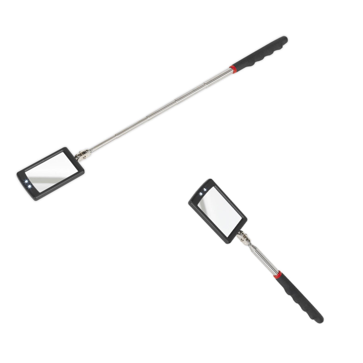 Sealey Telescopic Inspection Mirror 52 x 83mm with 2 LEDs