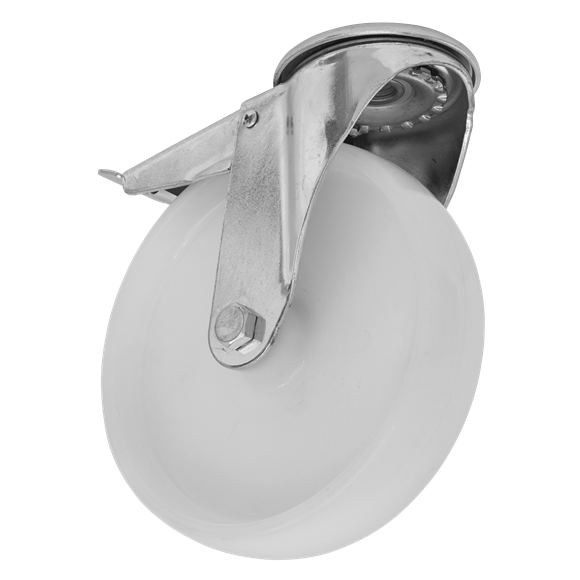 Sealey Heavy-Duty Nylon Castor Wheel Bolt Hole with Total Lock �100mm - Trade
