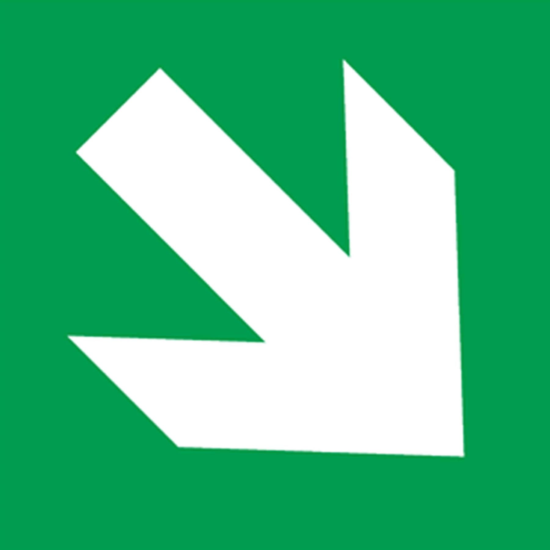 Sealey Safety Sign - Fire Exit (Down Right) - Rigid Plas - Pk of 10