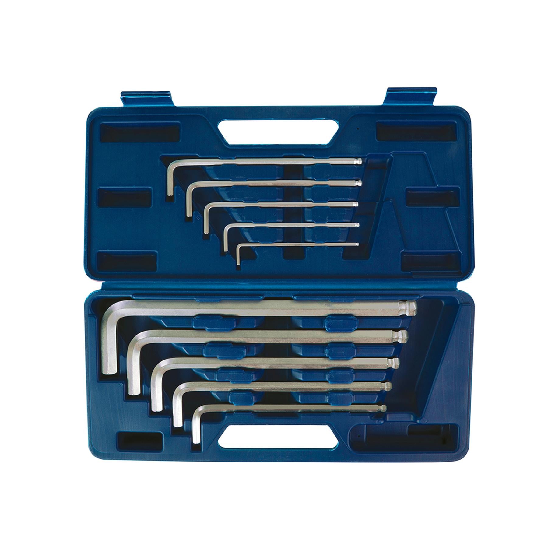 10Pce Hex Key Ball End Set 3mm - 17mm Chrome Vanadium With Satin Finish