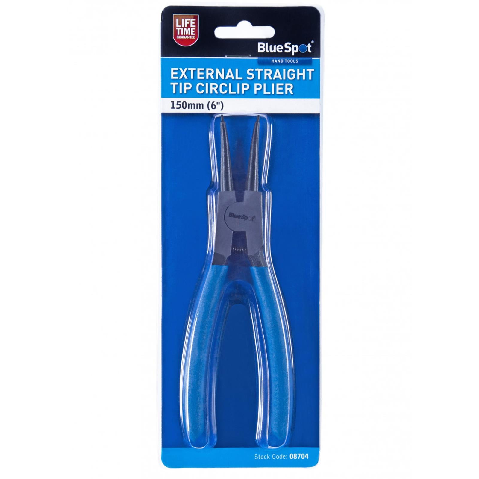 BlueSpot 6" Circlip Plier External Straight Tip Circlip - Drop Forged Pliers 150mm New