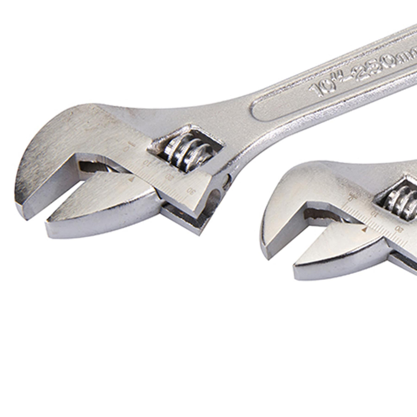 3Pce Adjustable Wrench Set 150, 200 & 250mm Chrome-Plated Carbon Steel