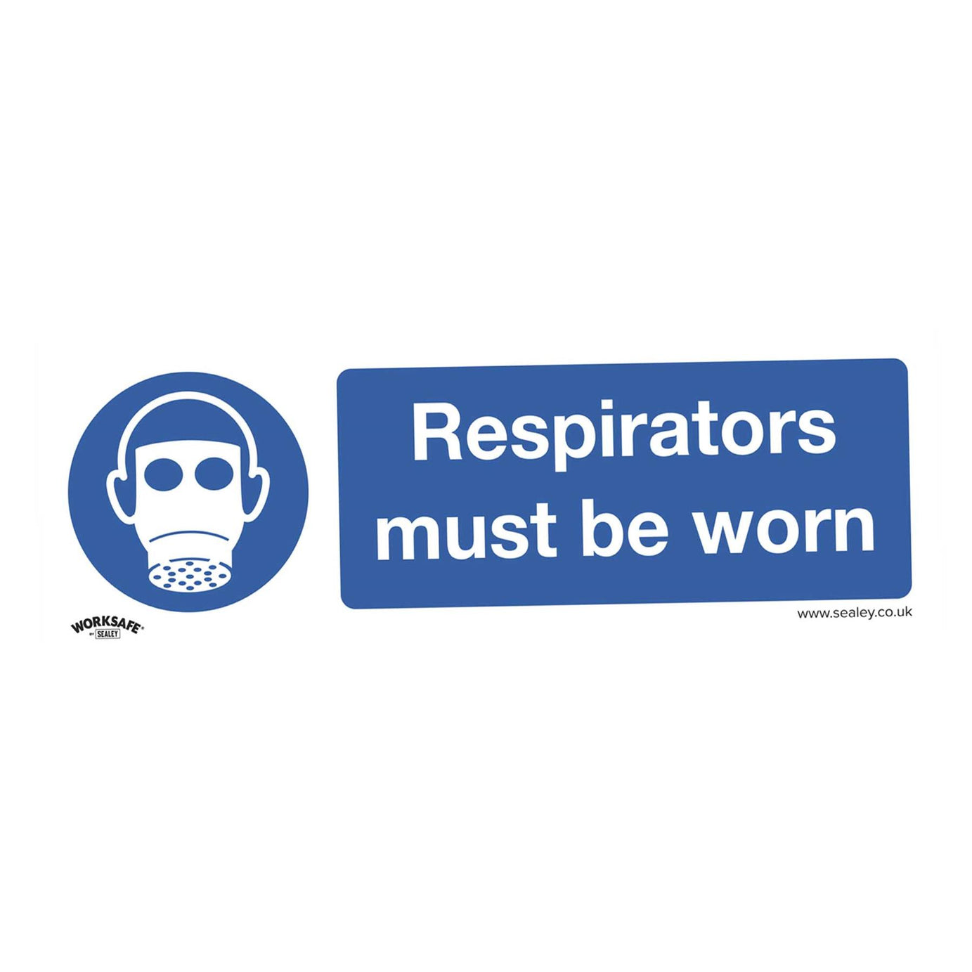 Sealey Mandatory Safety Sign - Respirators Must Be Worn - Self-Adhesive Vinyl - Pack of 10