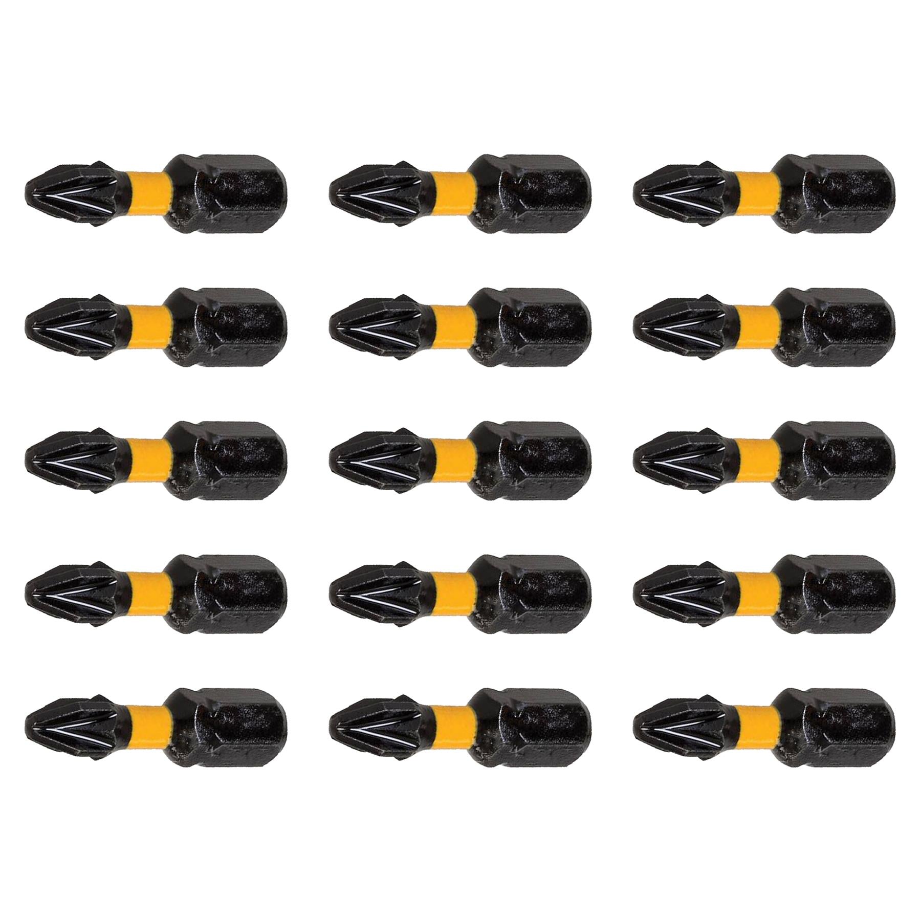 IMPACT SCREWDRIVER BITS PZ2 POZI 1 2 3 HEAD 25MM SCREW DRIVER BIT X 15