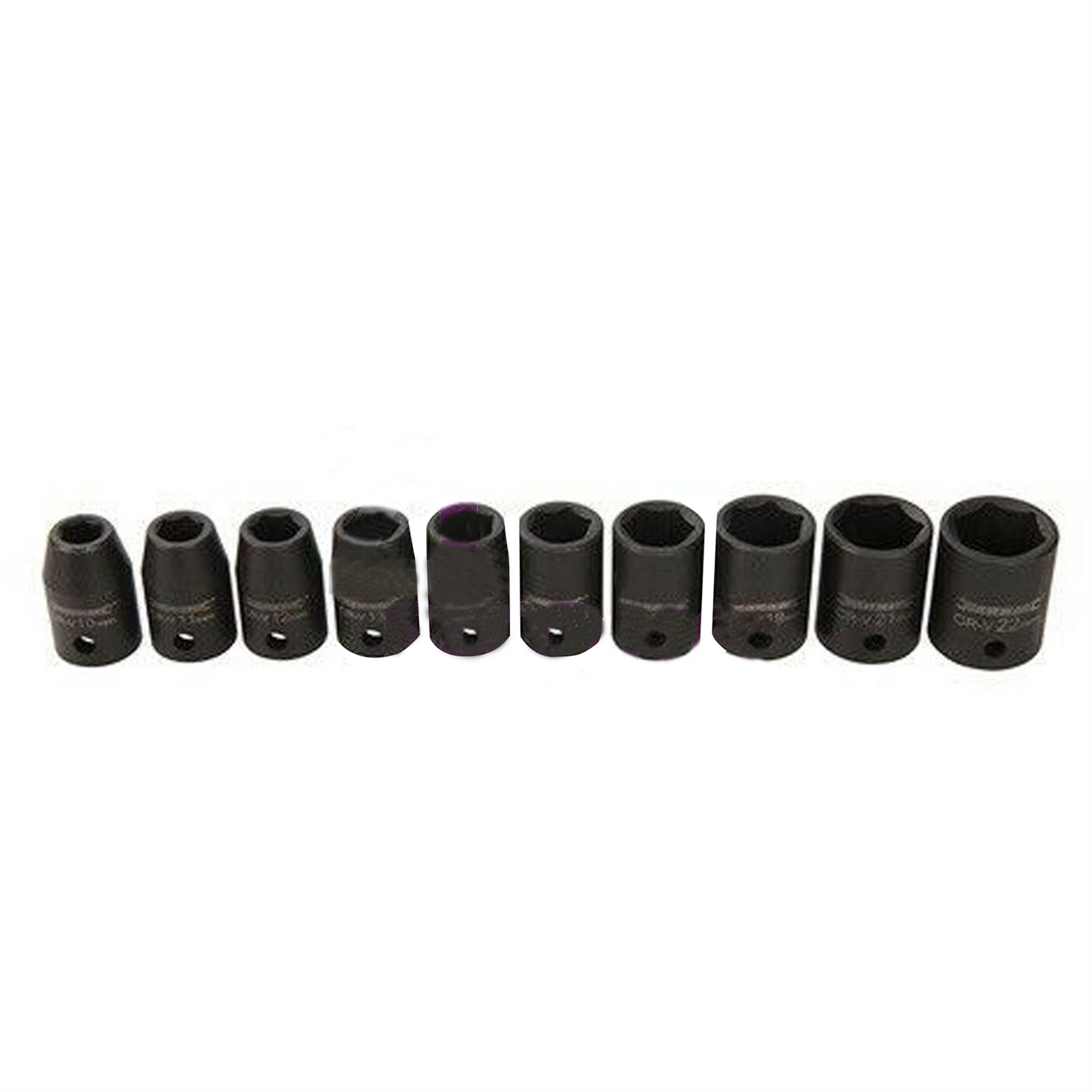 Impact Socket Set 1/2" Drive 6pt Metric 10pce 6 Point Hex Socket Set 10 - 22mm