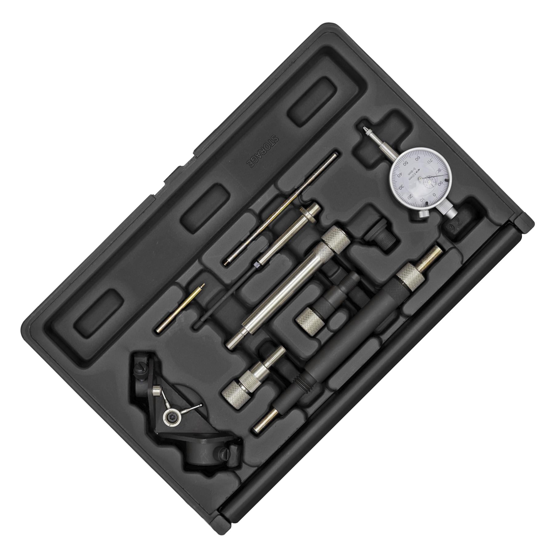 Sealey Fuel Pump Timing Kit 10pc Dial Gauge In Storage Case