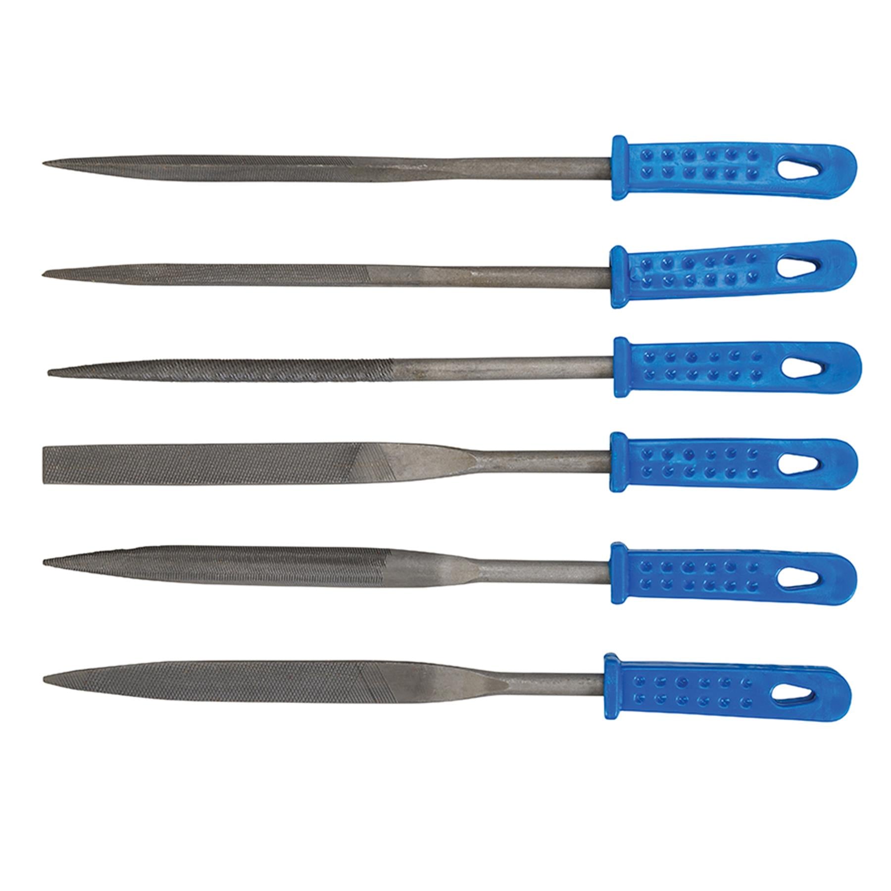 6Pce Warding File Set 100mm Impact-Resistant Plastic Handles Brand New